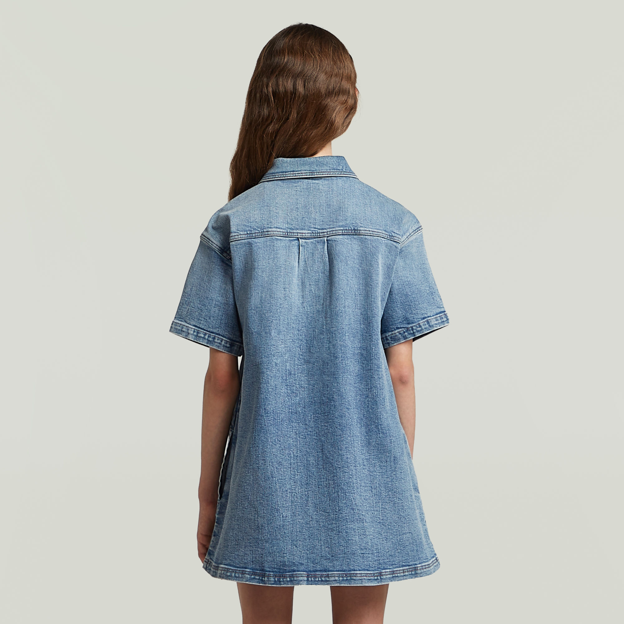 G-Star RAW Collar Denim Blousejurk Meisjes Lichtblauw meisjes