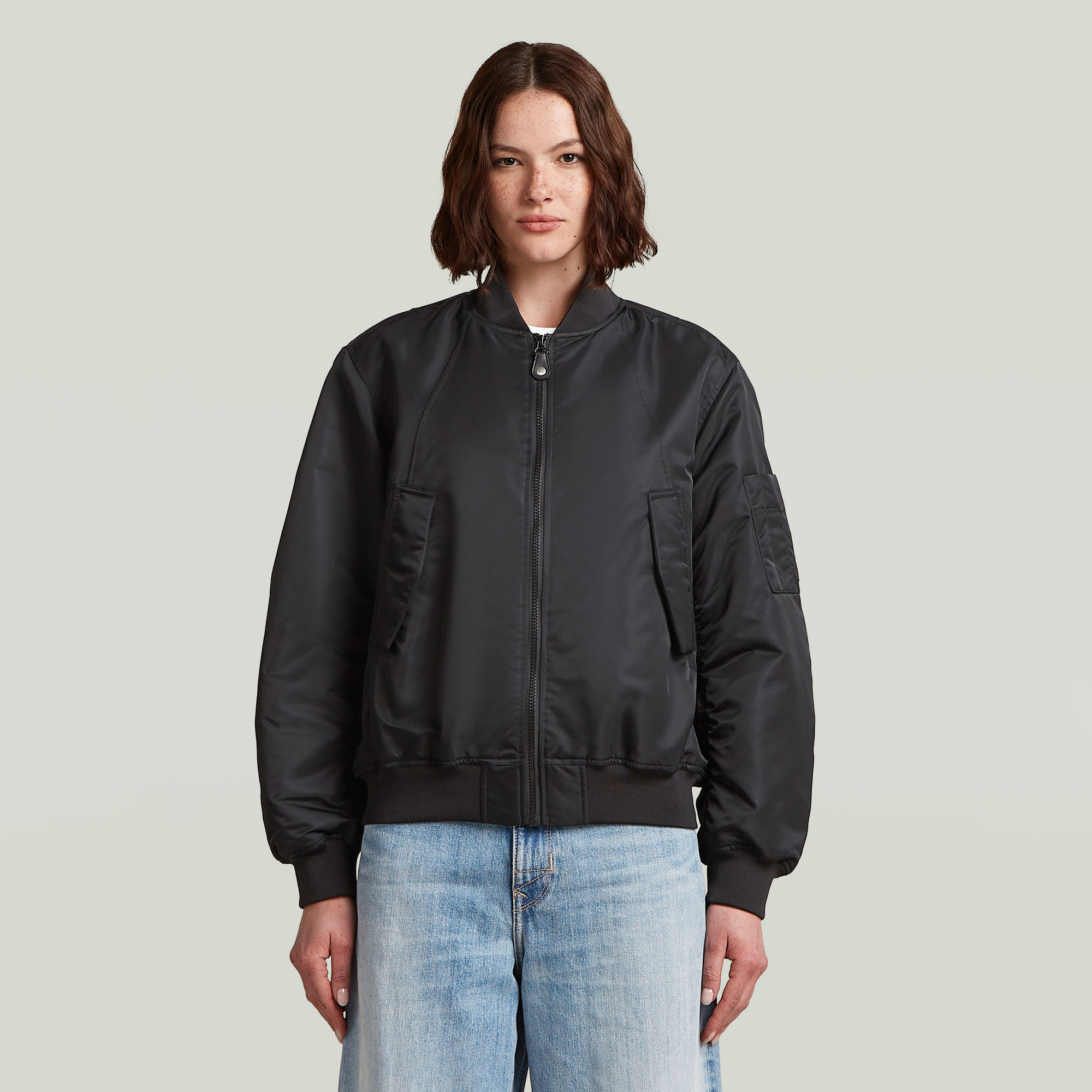 Bomber Padded Jacke - Schwarz - Damen