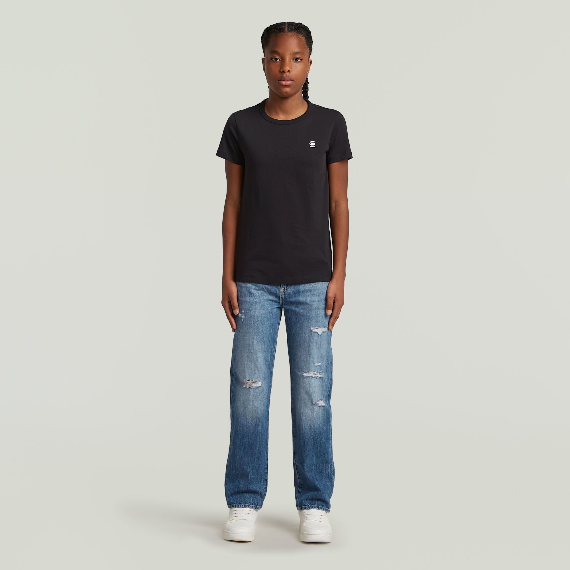 G-Star RAW Slim T-shirt Meisjes Set Van 2 Zwart meisjes