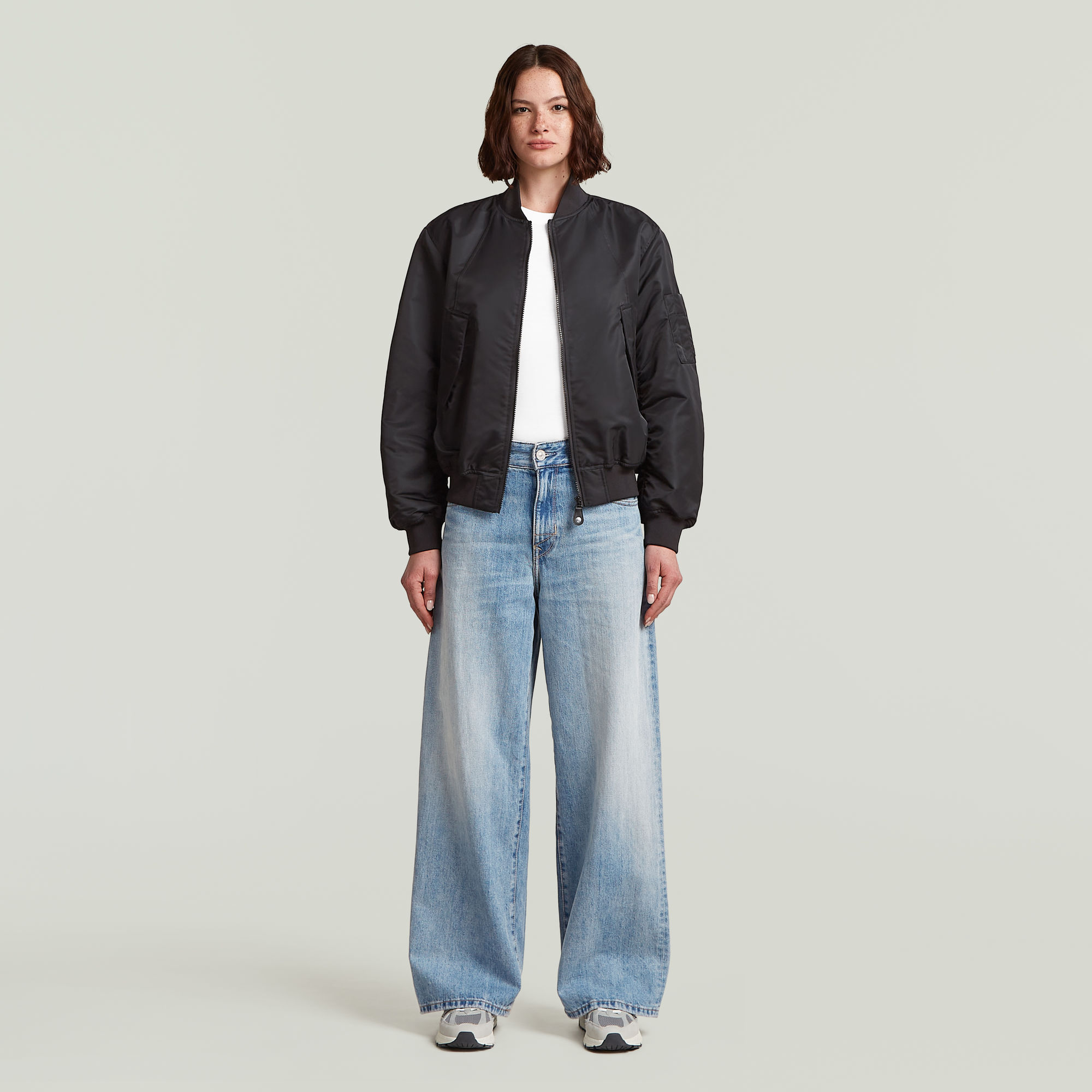 Thumbnail - Bomber Padded Jacke - Schwarz - Damen