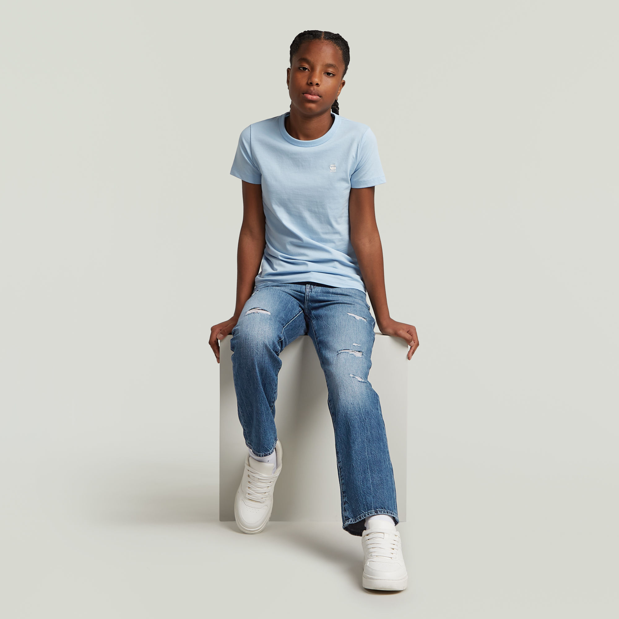 G-Star RAW Slim T-shirt Meisjes Set Van 2 Zwart meisjes