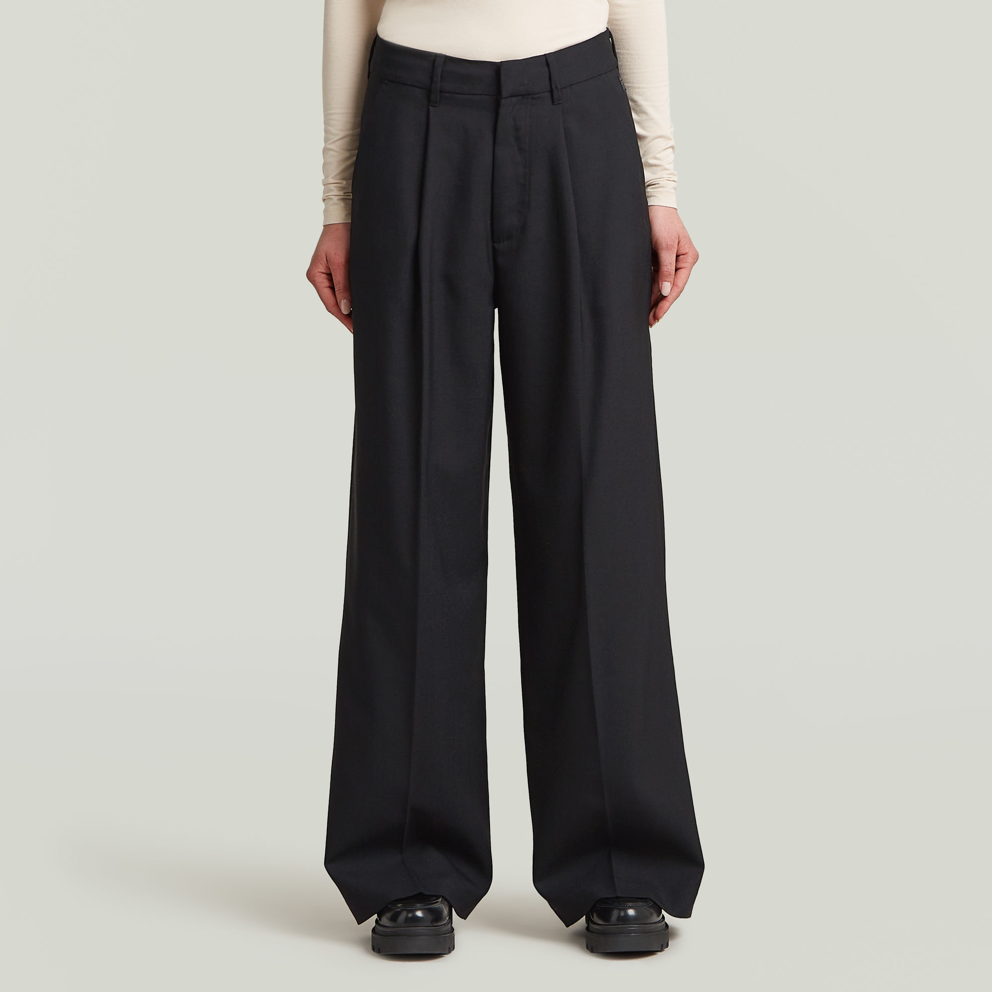 

Fluid Wide Leg Pants - Black - Women