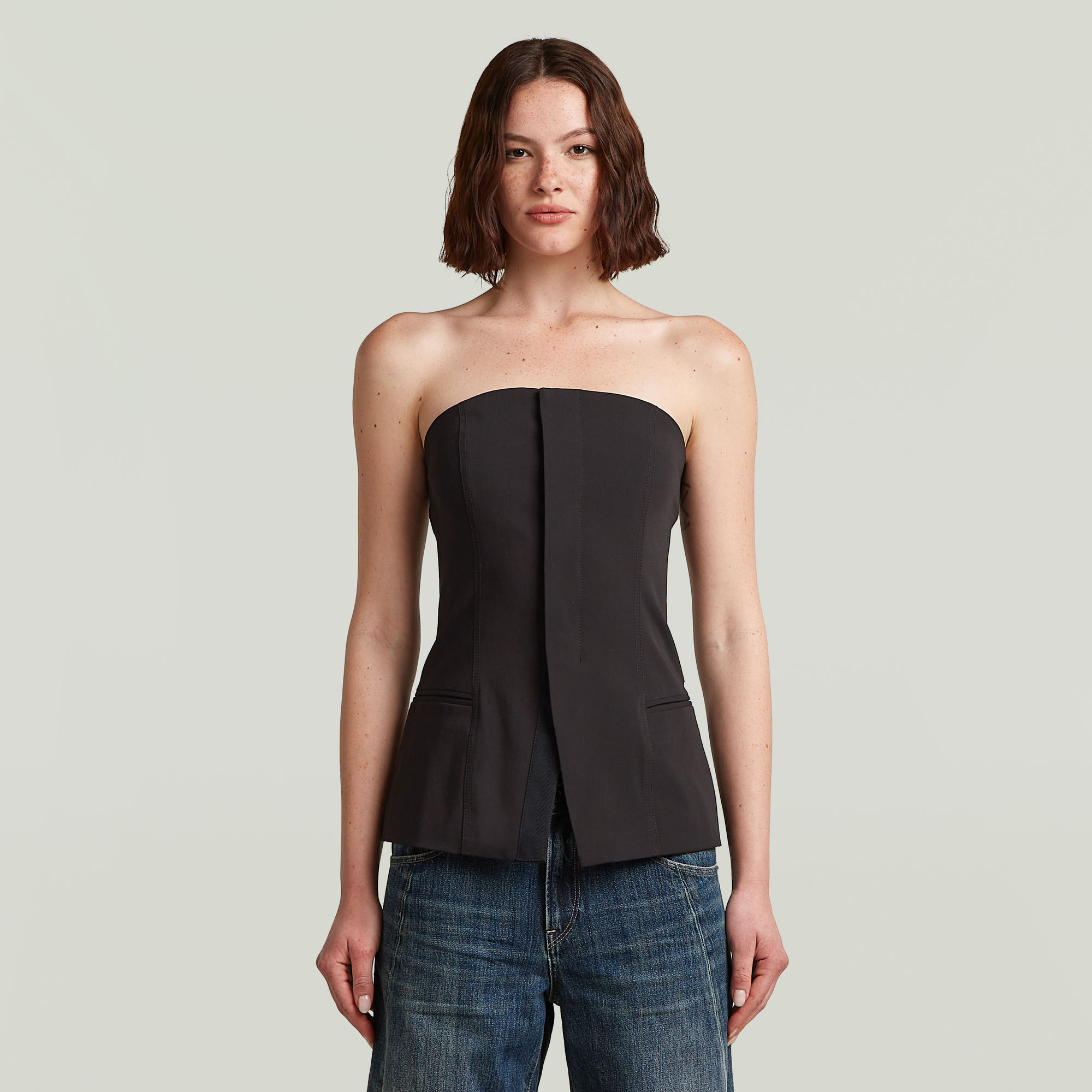 

Strapless Waistcoat - Black - Women
