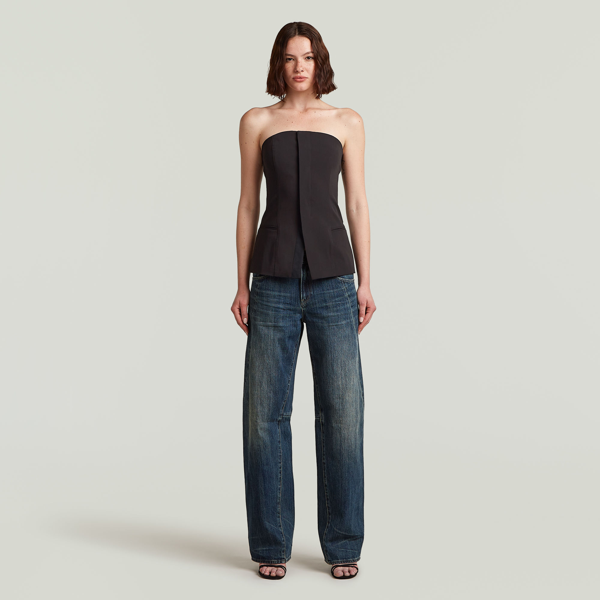 Thumbnail - Strapless Weste - Schwarz - Damen