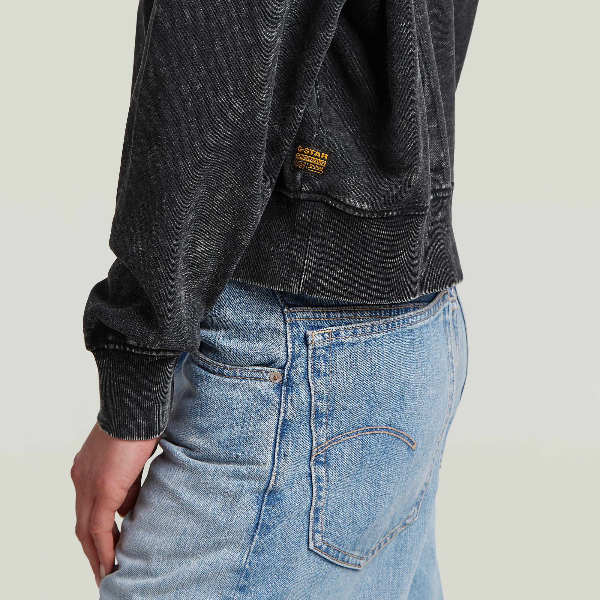 G-Star RAW Washed A Line Script Hoodie Zwart Dames