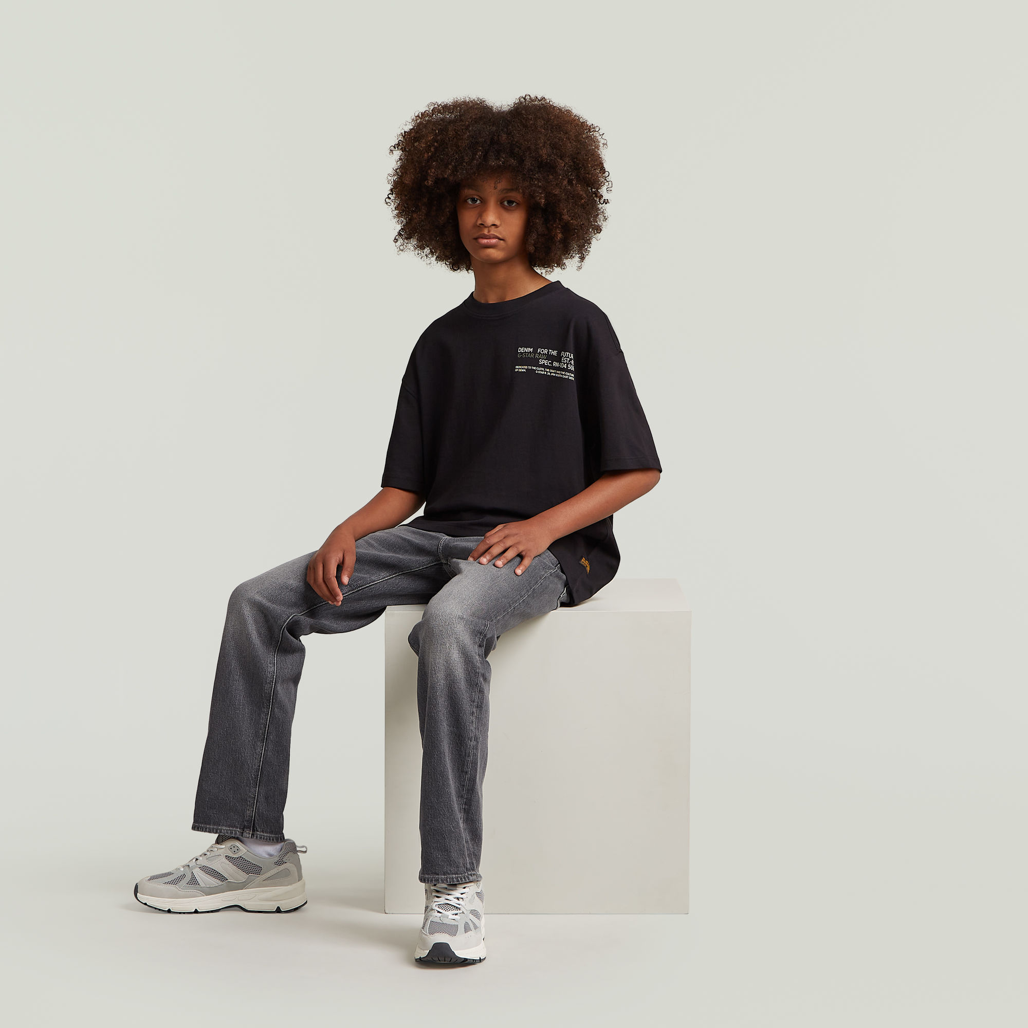 Thumbnail - Boys T-Shirt Boxy - Schwarz - jungen