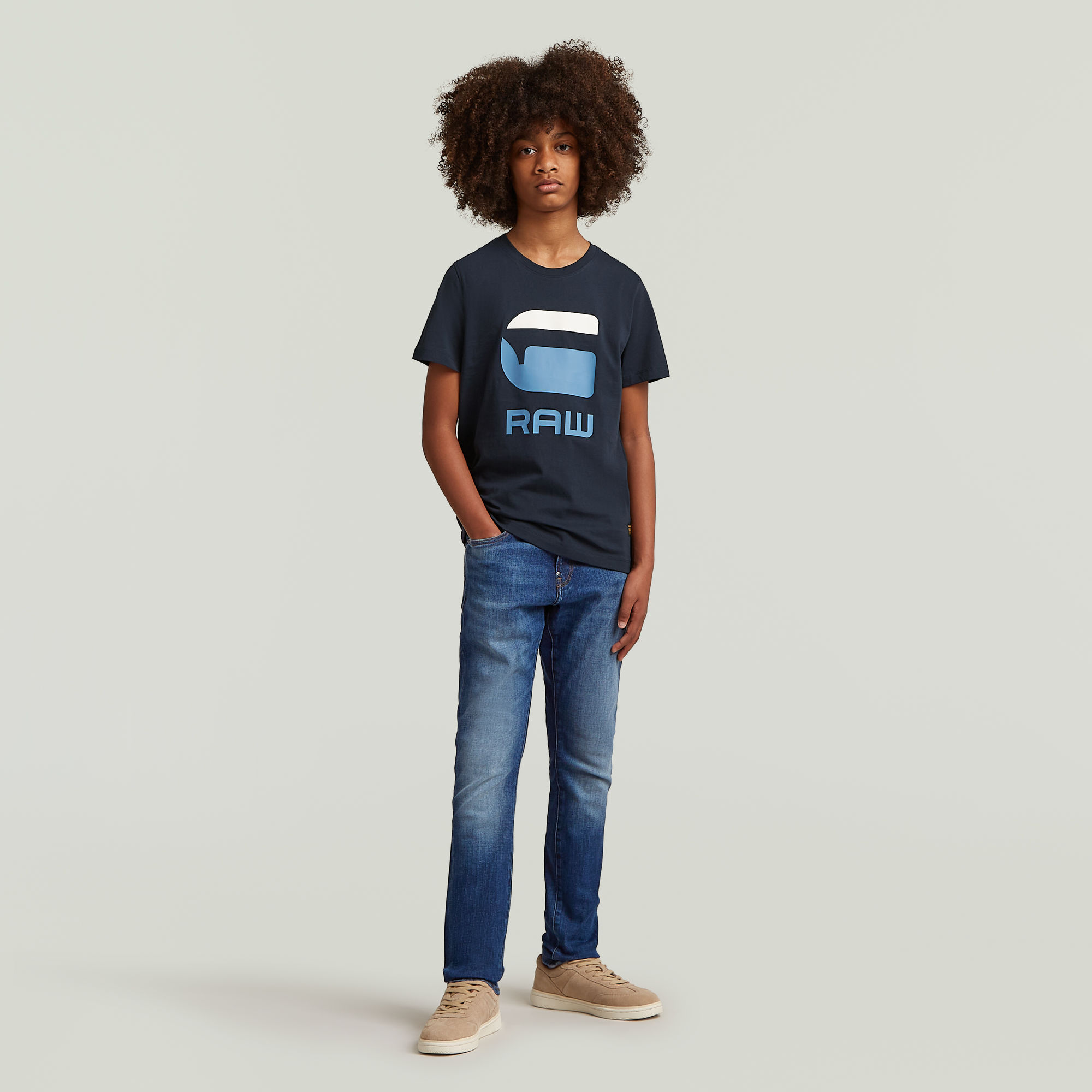 Thumbnail - Boys T-Shirt - Dunkelblau - jungen