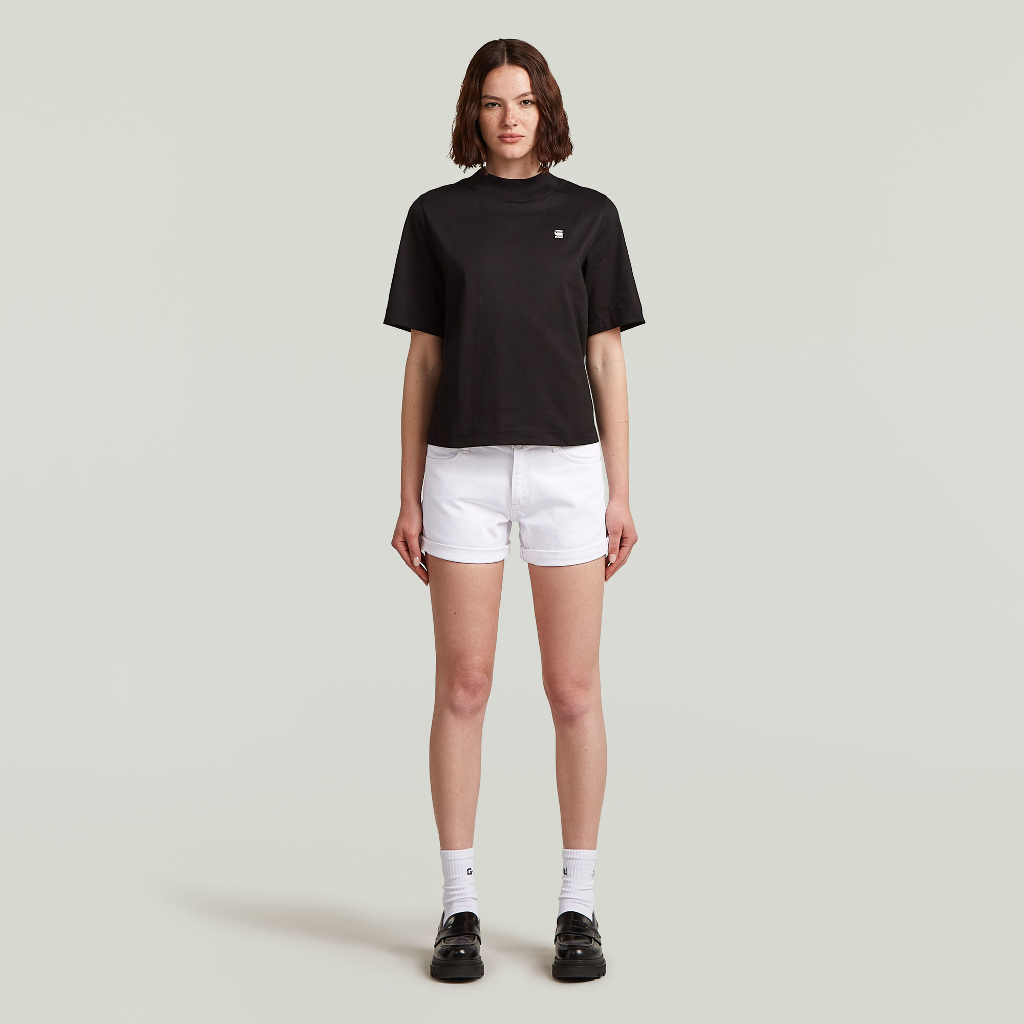 Thumbnail - Judee Boyfriend Shorts - Weiß - Damen