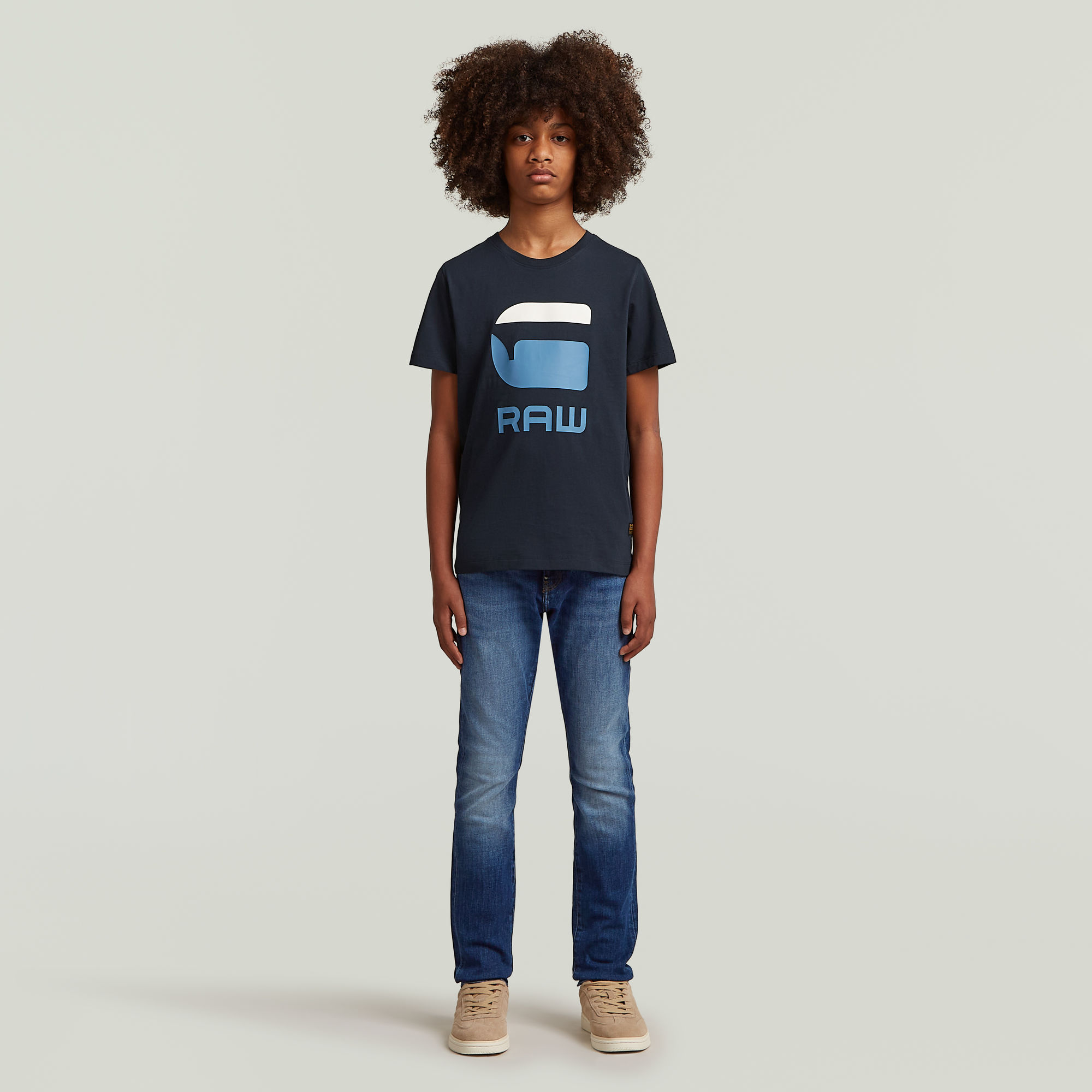 Thumbnail - Boys T-Shirt - Dunkelblau - jungen