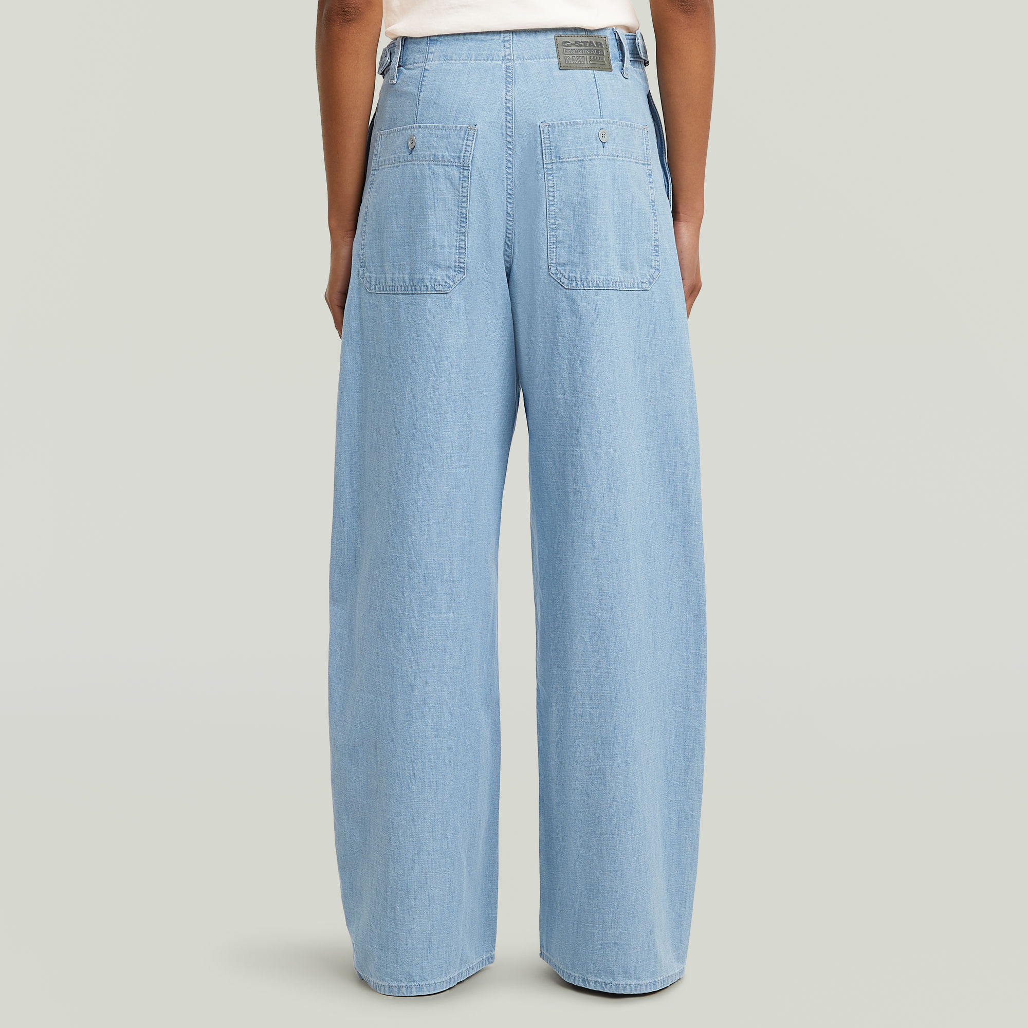 G-Star RAW Belted Cargo Loose Jeans Lichtblauw Dames