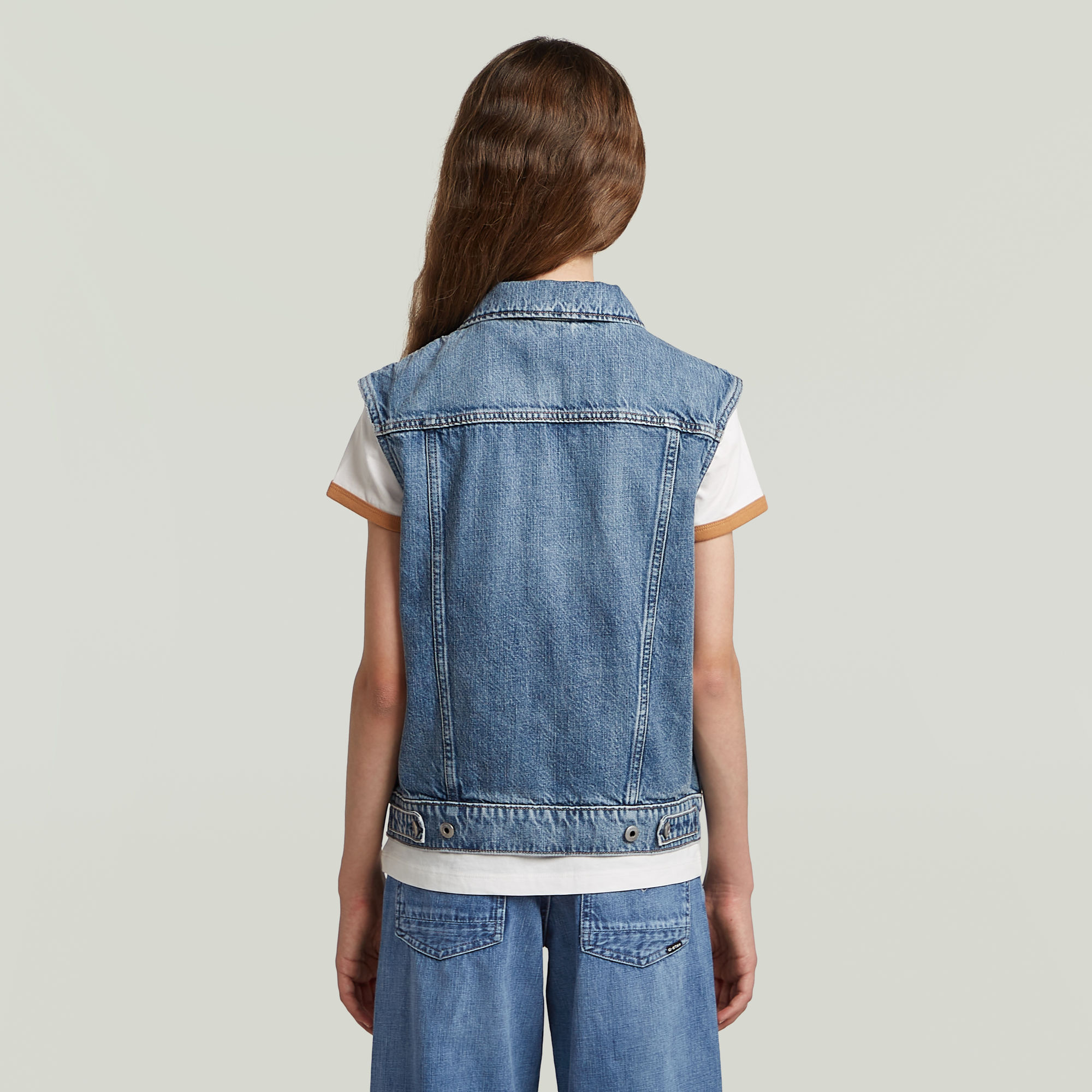 G-Star RAW Relaxed Denim Vest Meisjes Midden blauw meisjes