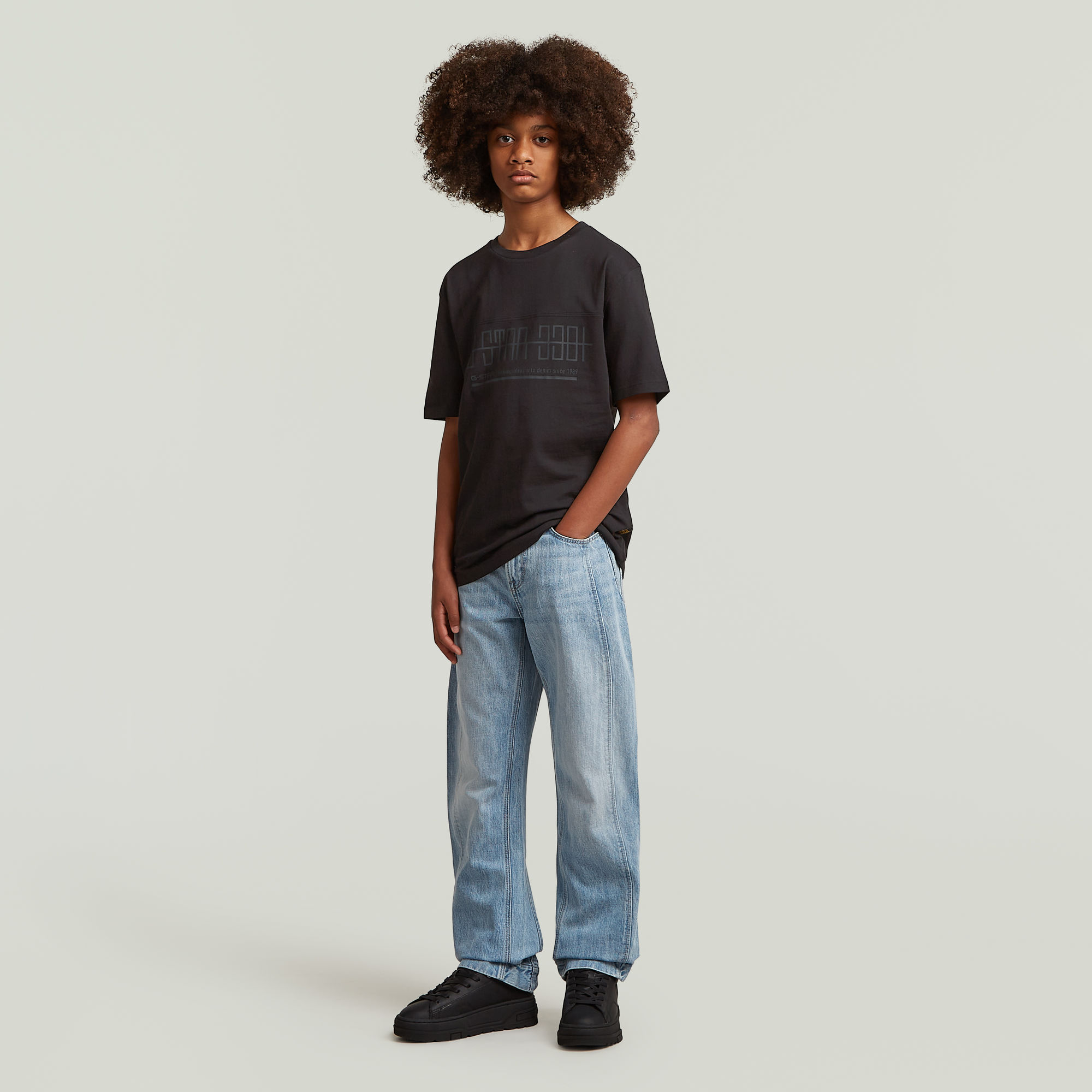 Thumbnail - Boys T-Shirt Loose - Schwarz - jungen
