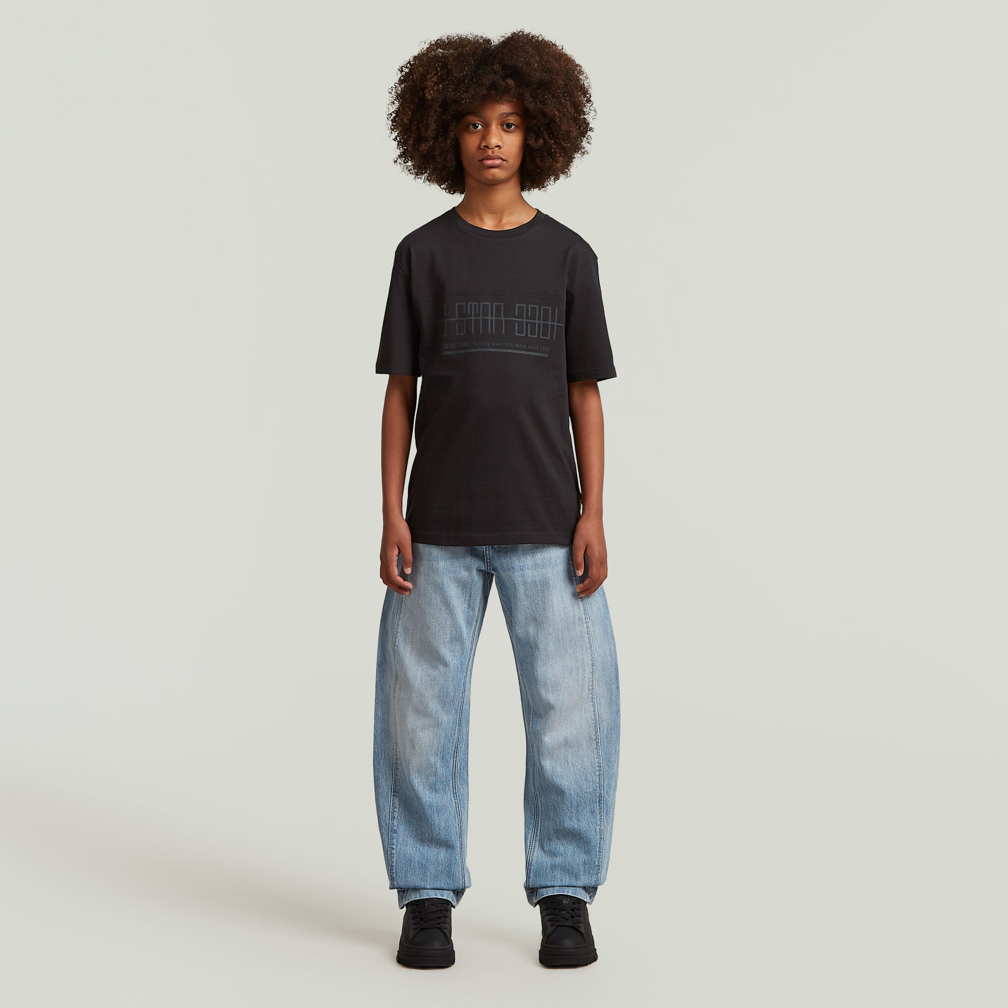 Thumbnail - Boys T-Shirt Loose - Schwarz - jungen