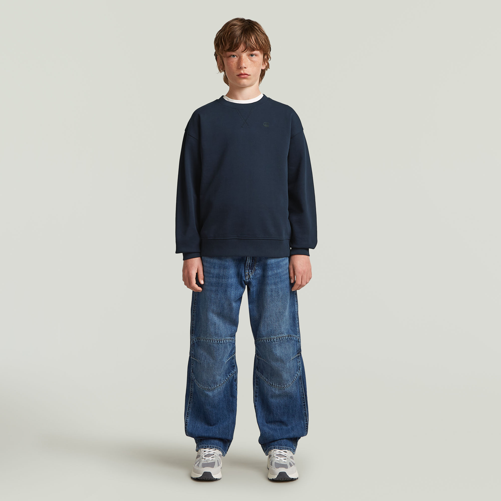 Thumbnail - Boys Sweater Loose - Dunkelblau - jungen