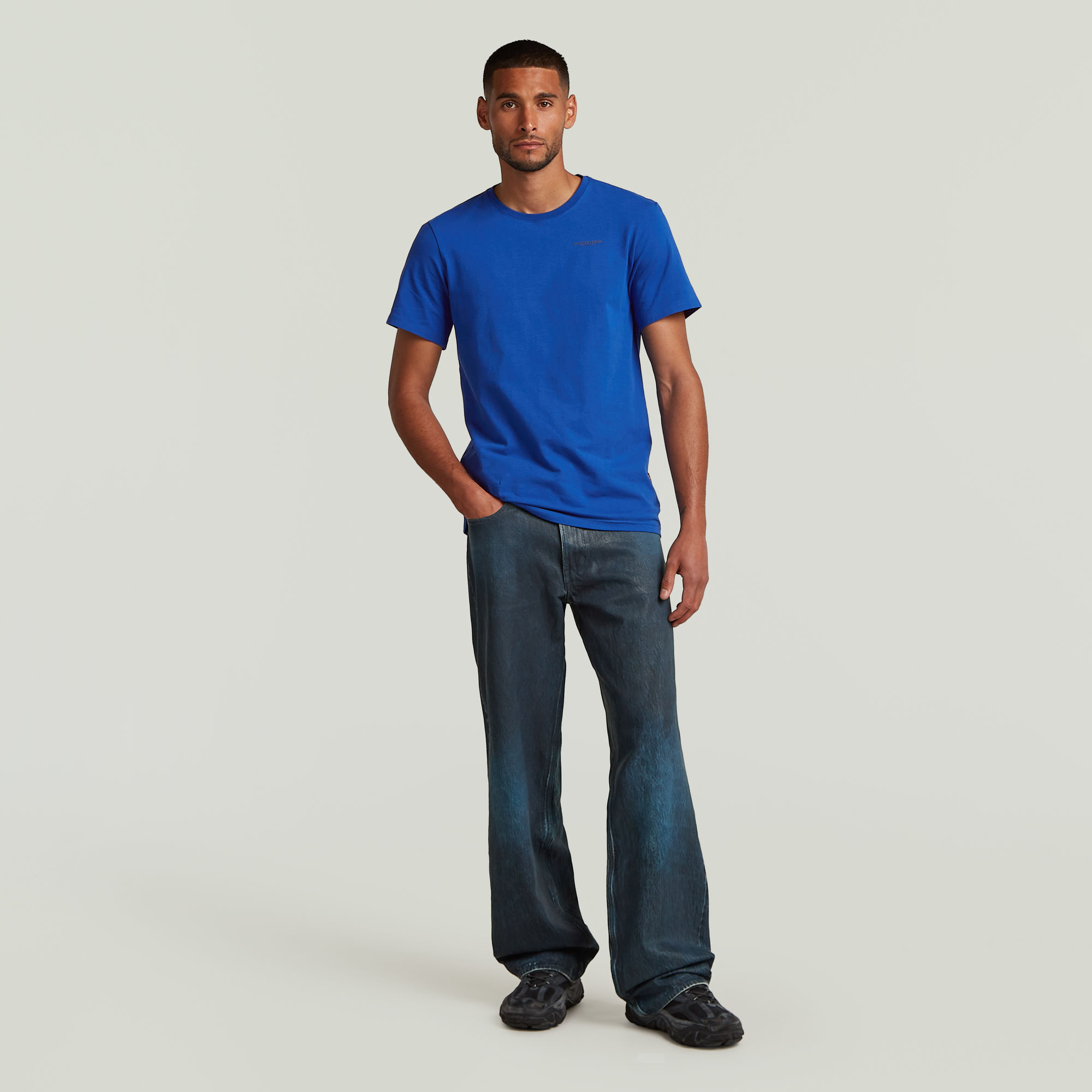 G-Star RAW Slim Base T-shirt Midden blauw Heren