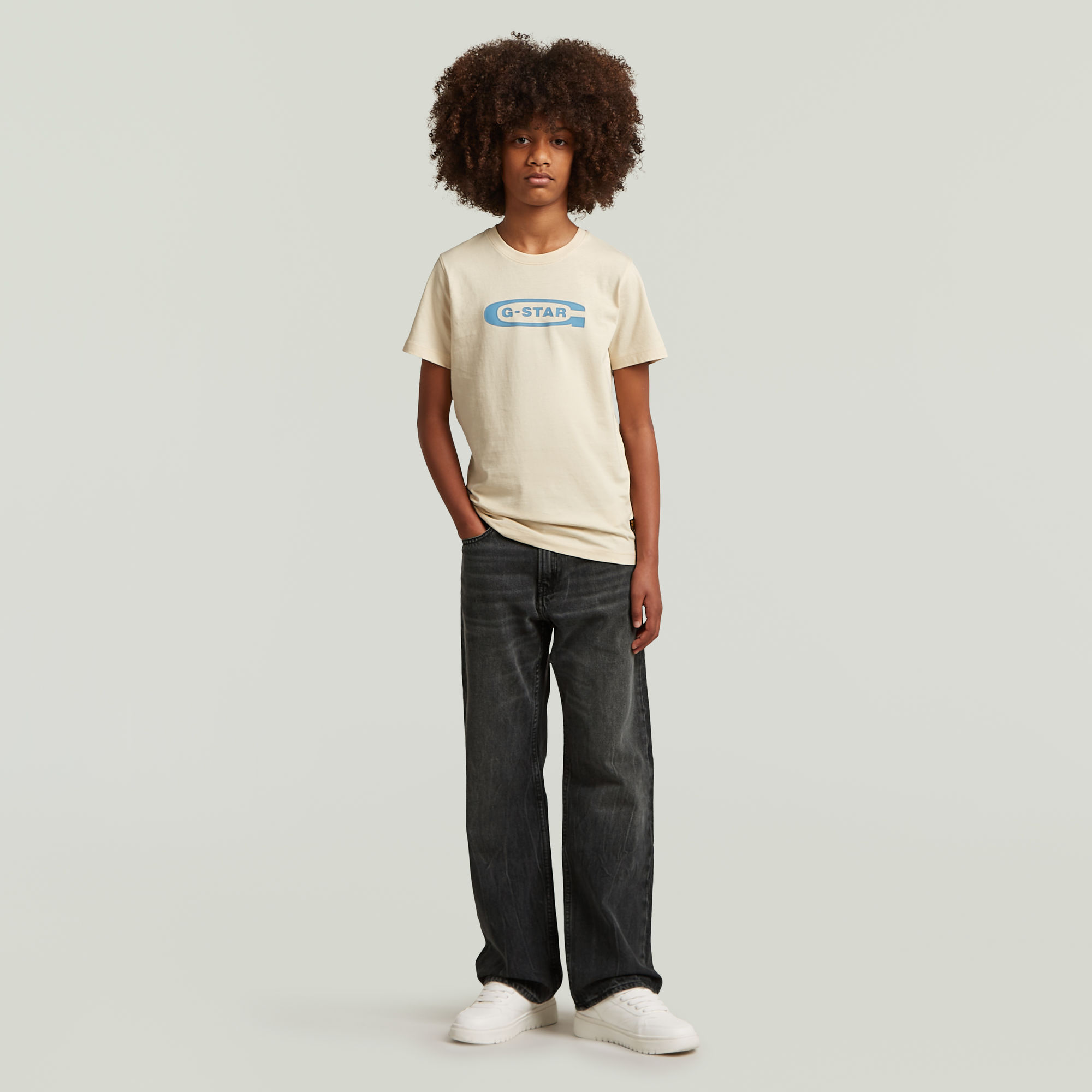 Thumbnail - Boys T-Shirt - Beige - jungen
