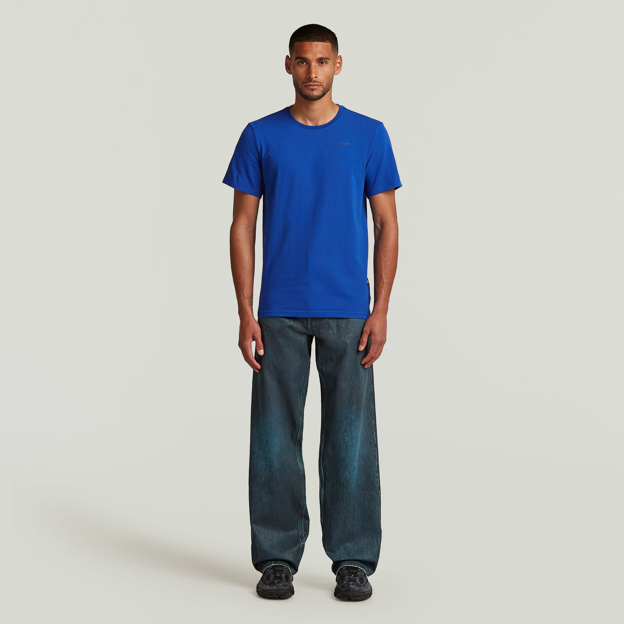 G-Star RAW Slim Base T-shirt Midden blauw Heren