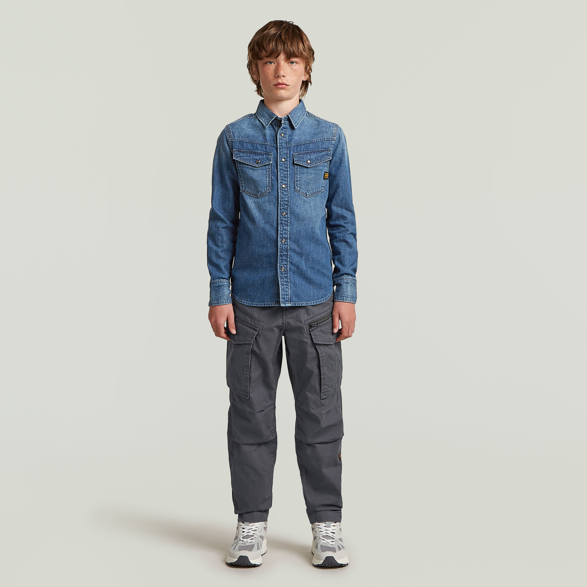 G-Star RAW Rovic Zip 3D Tapered Broek Jongens Grijs jongens