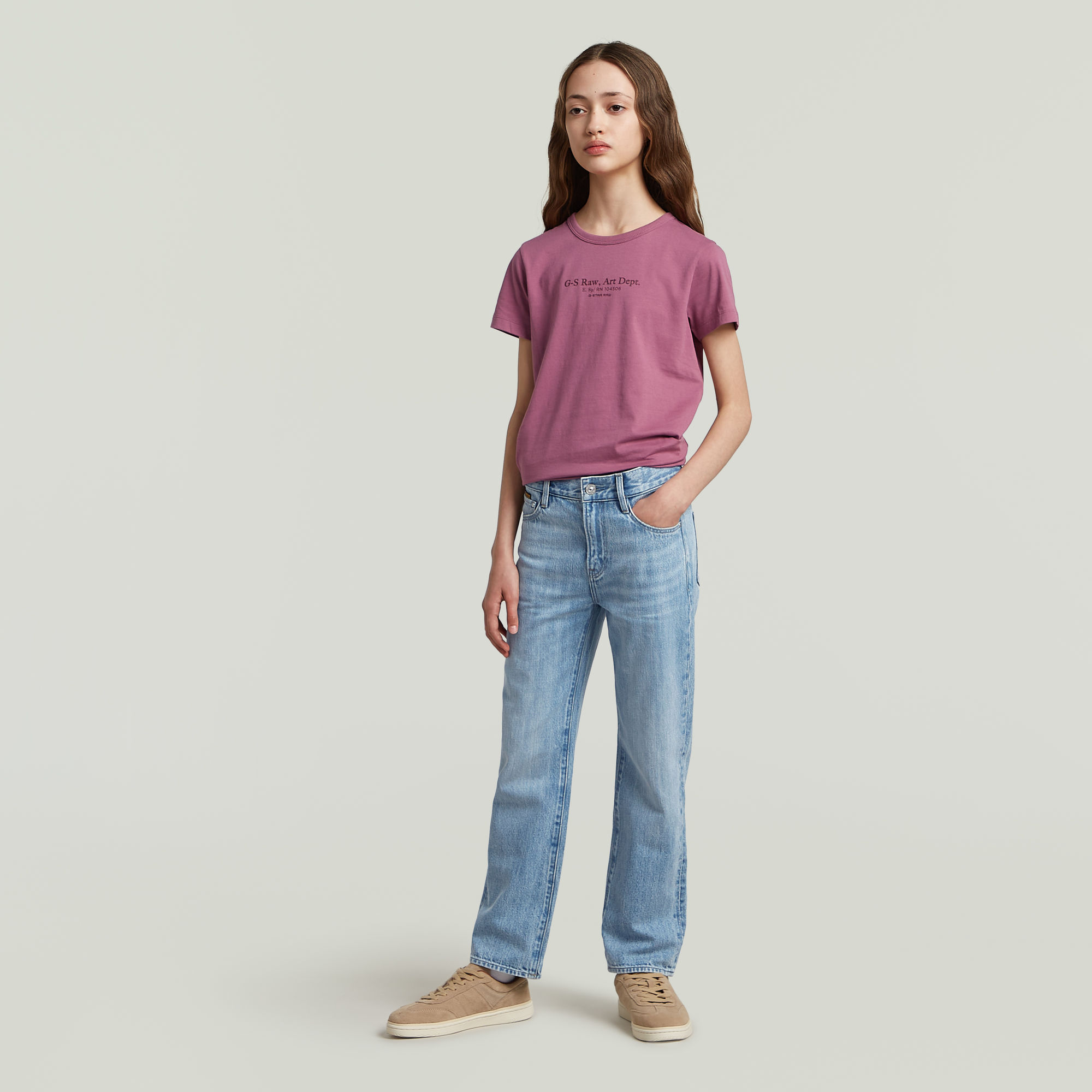 G-Star RAW Victoria Straight Jeans Meisjes Lichtblauw meisjes