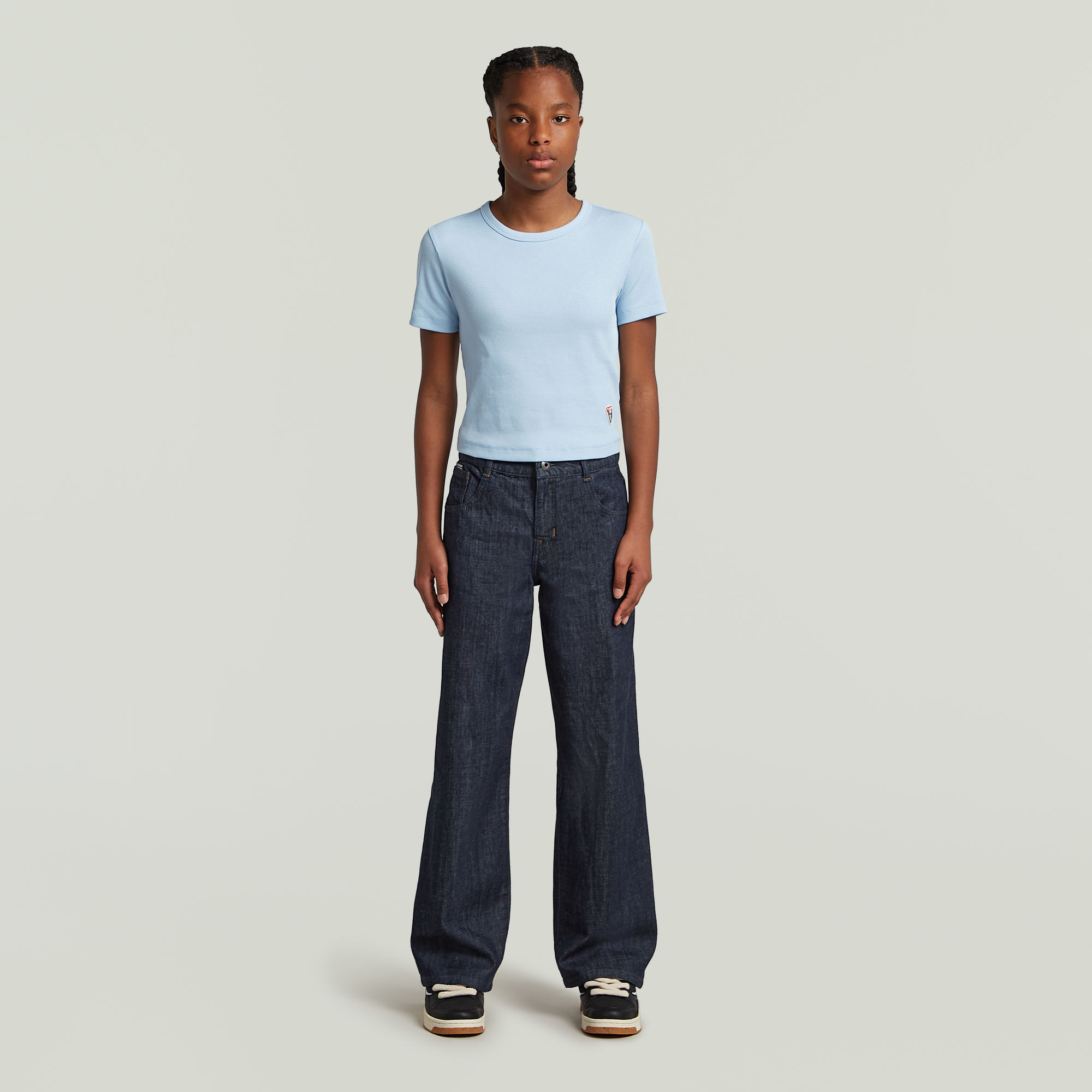 Thumbnail - Girls T-Shirt Slim Crop - Hellblau - mädchen