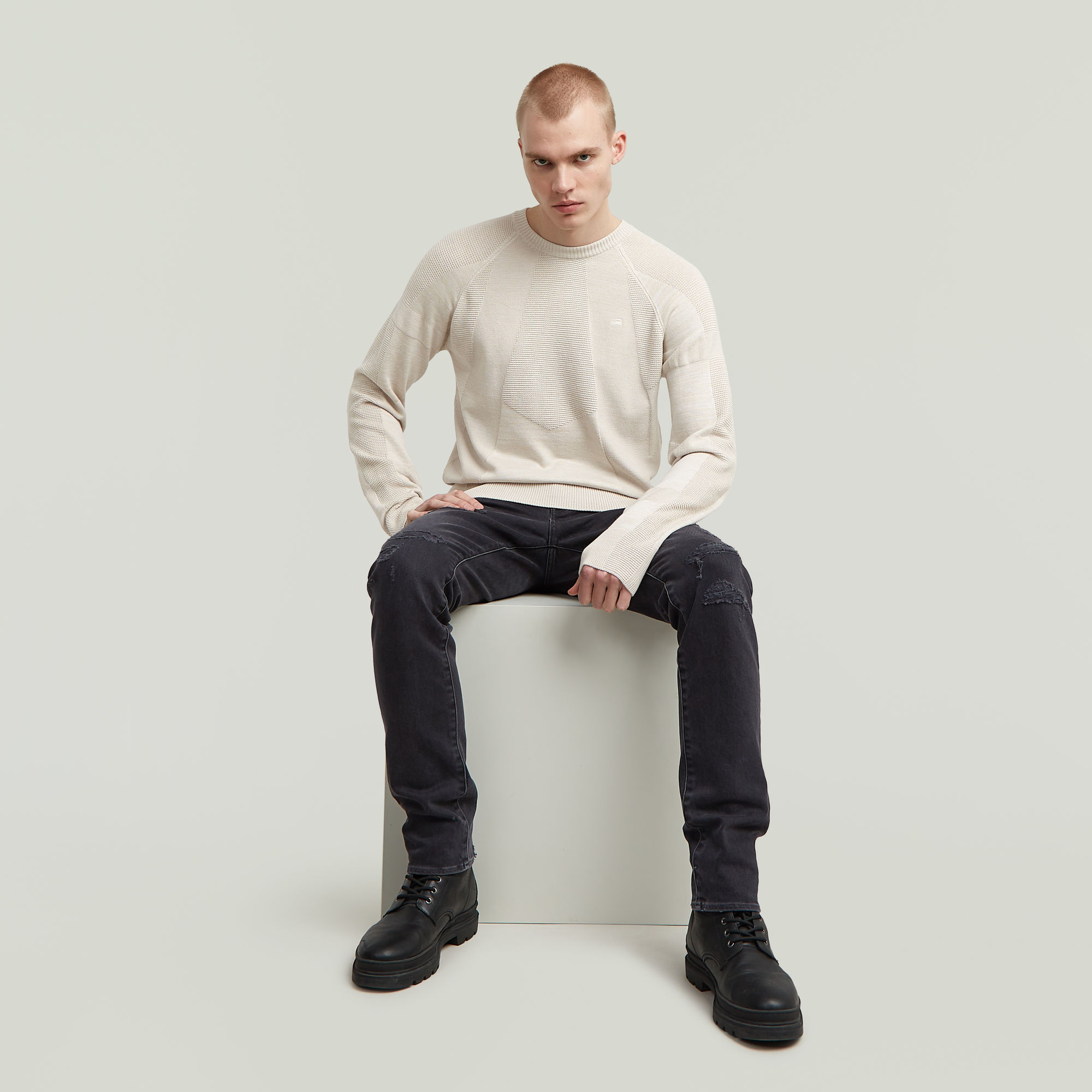G-Star RAW 3D Biker Ribbed Gebreide Trui Meerkleurig Heren