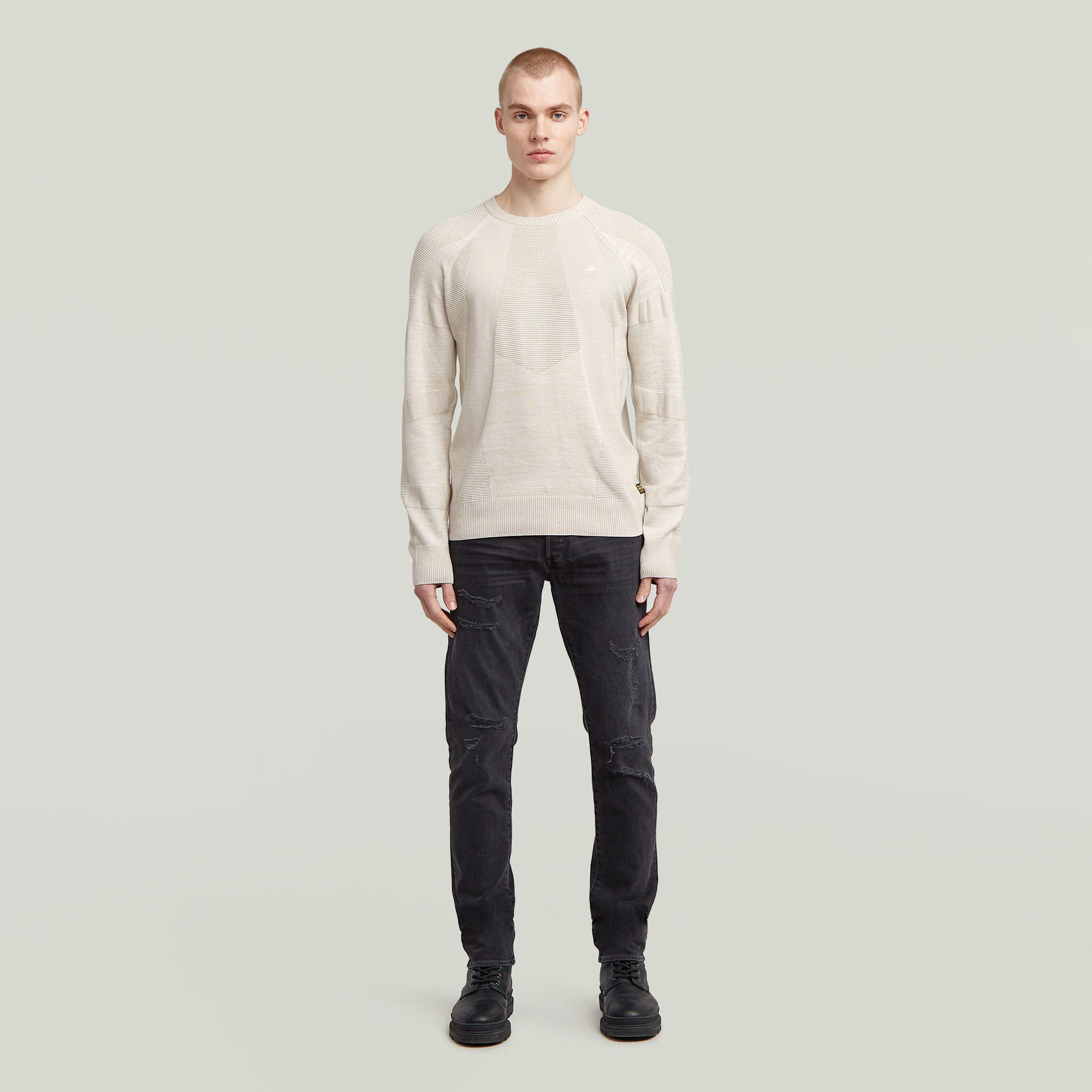 G-Star RAW 3D Biker Ribbed Gebreide Trui Meerkleurig Heren