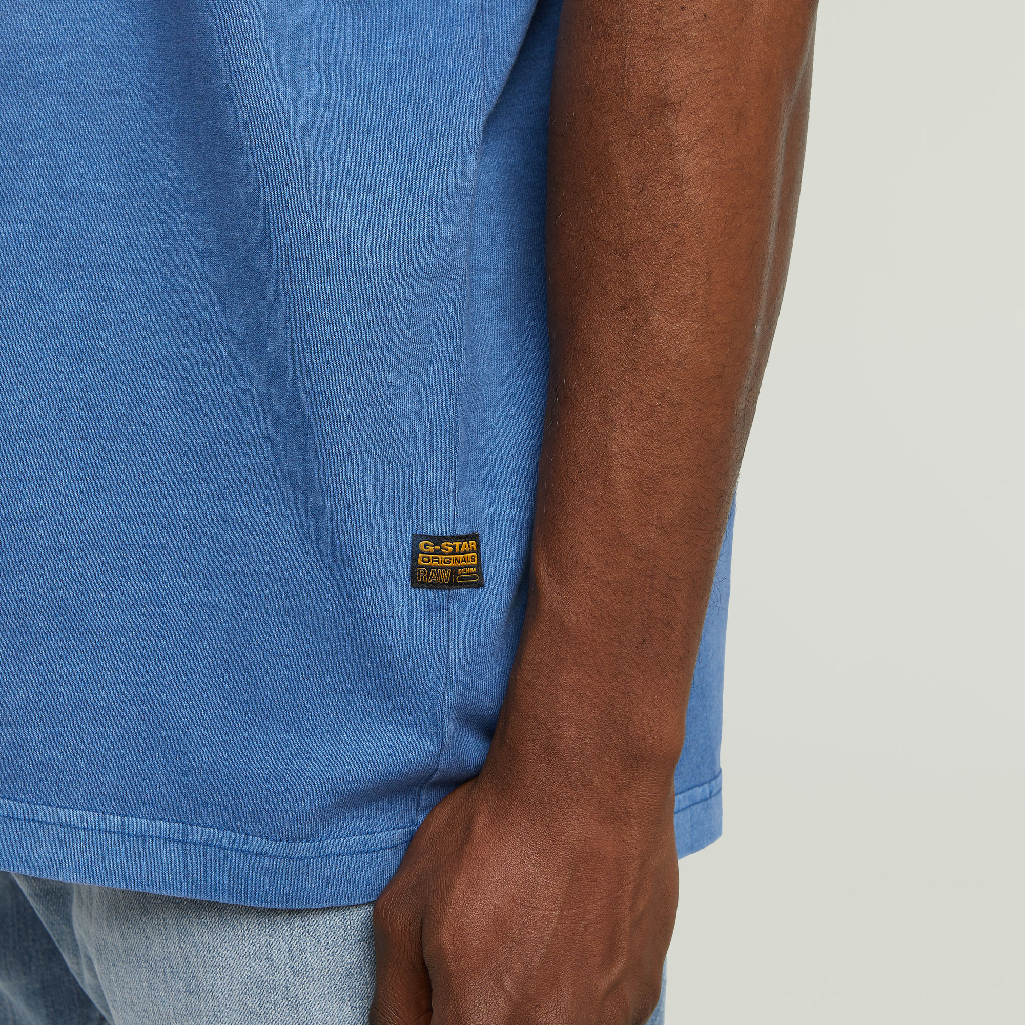 G-Star RAW Overdyed Center Chest Loose T-Shirt Midden blauw Heren