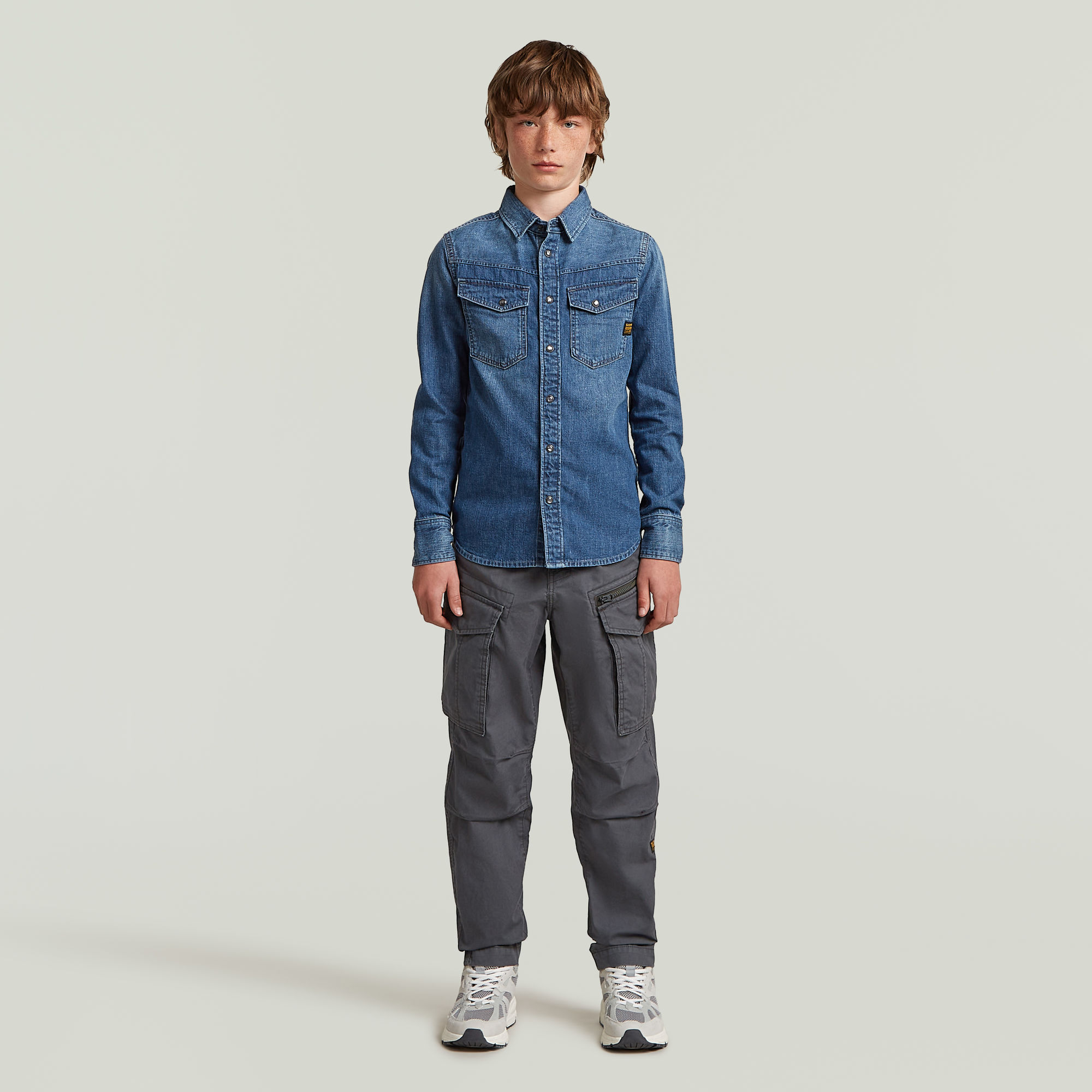 G-Star RAW Dakota Slim Overhemd Jongens Donkerblauw jongens