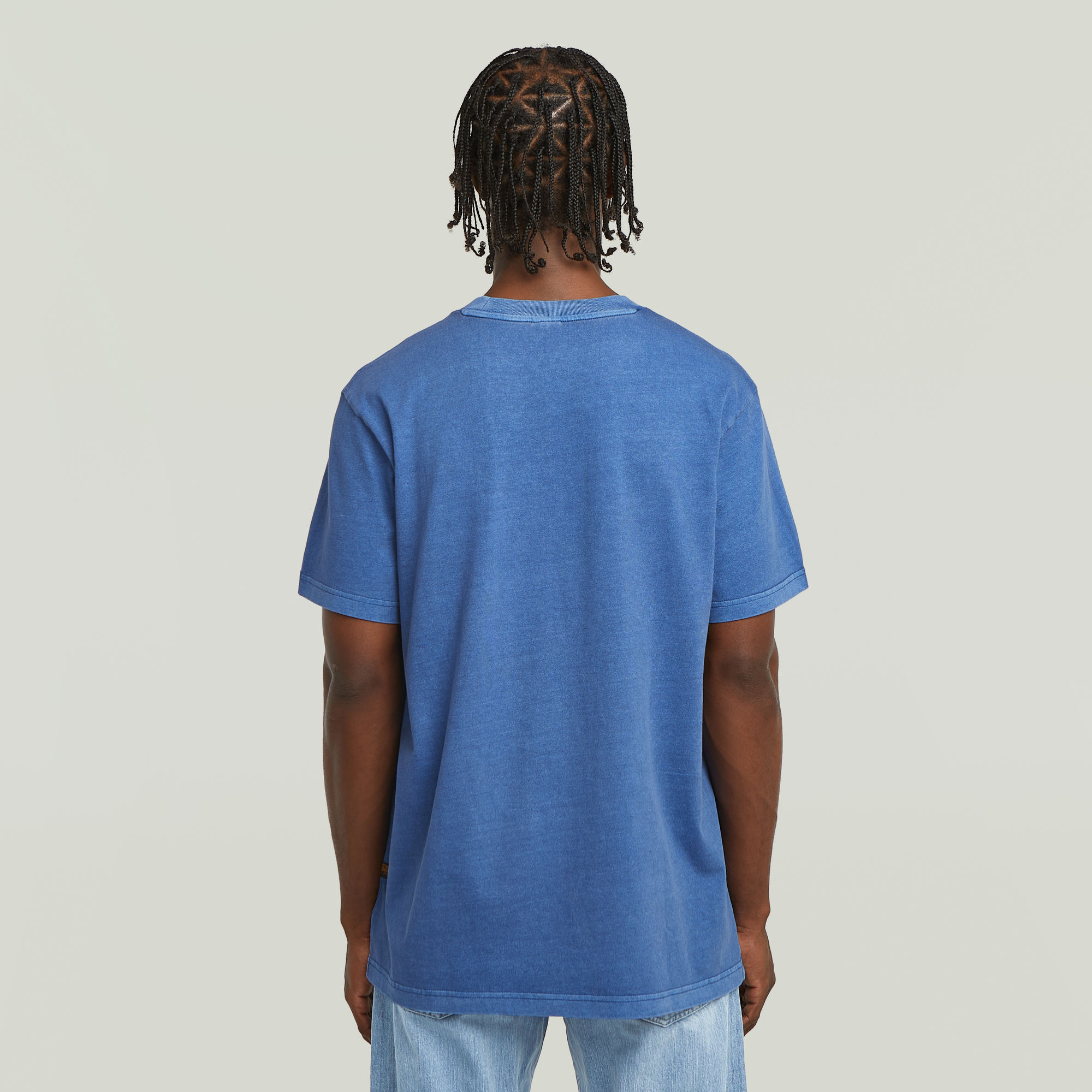 G-Star RAW Overdyed Center Chest Loose T-Shirt Midden blauw Heren