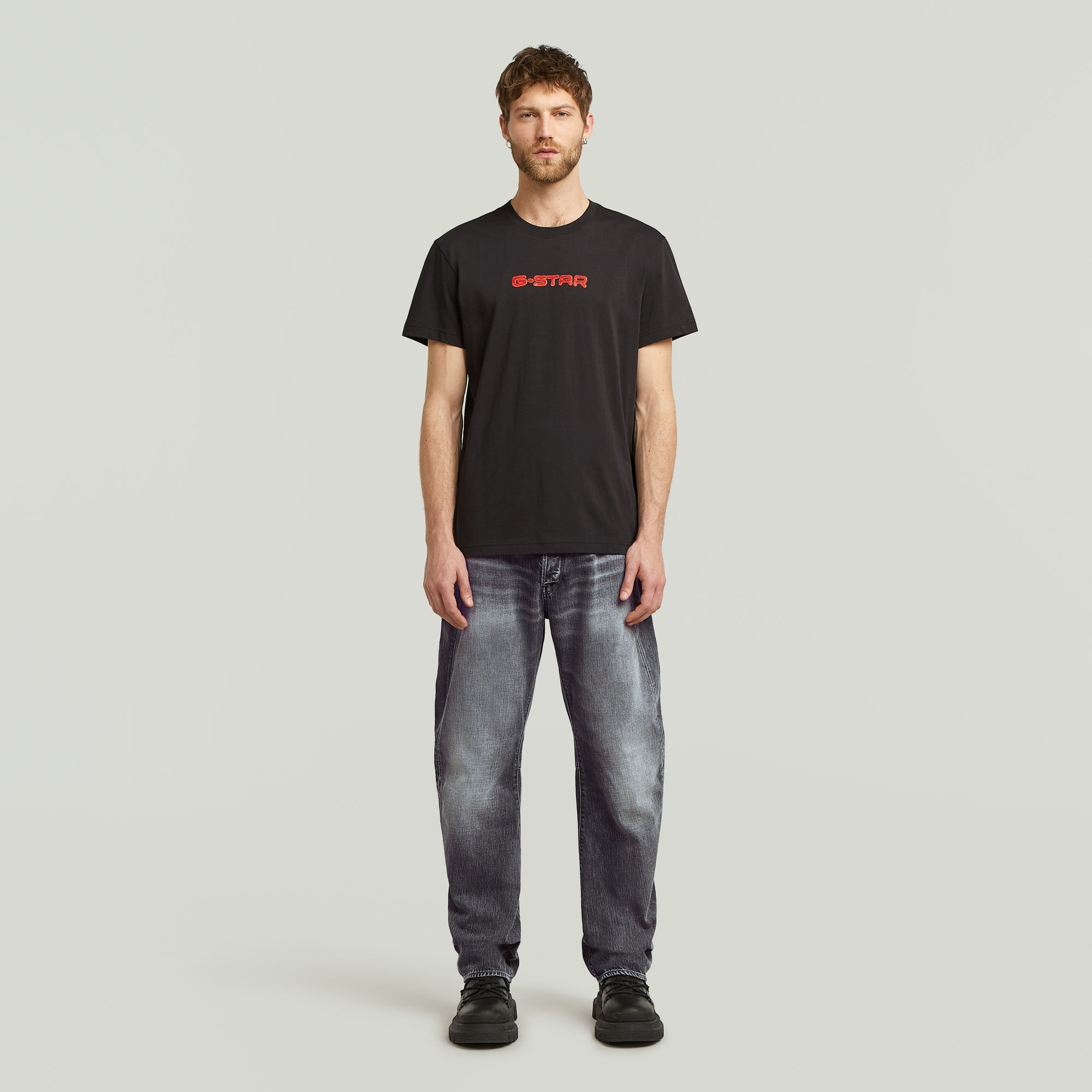 G-Star RAW Gel Print T-shirt Zwart Heren