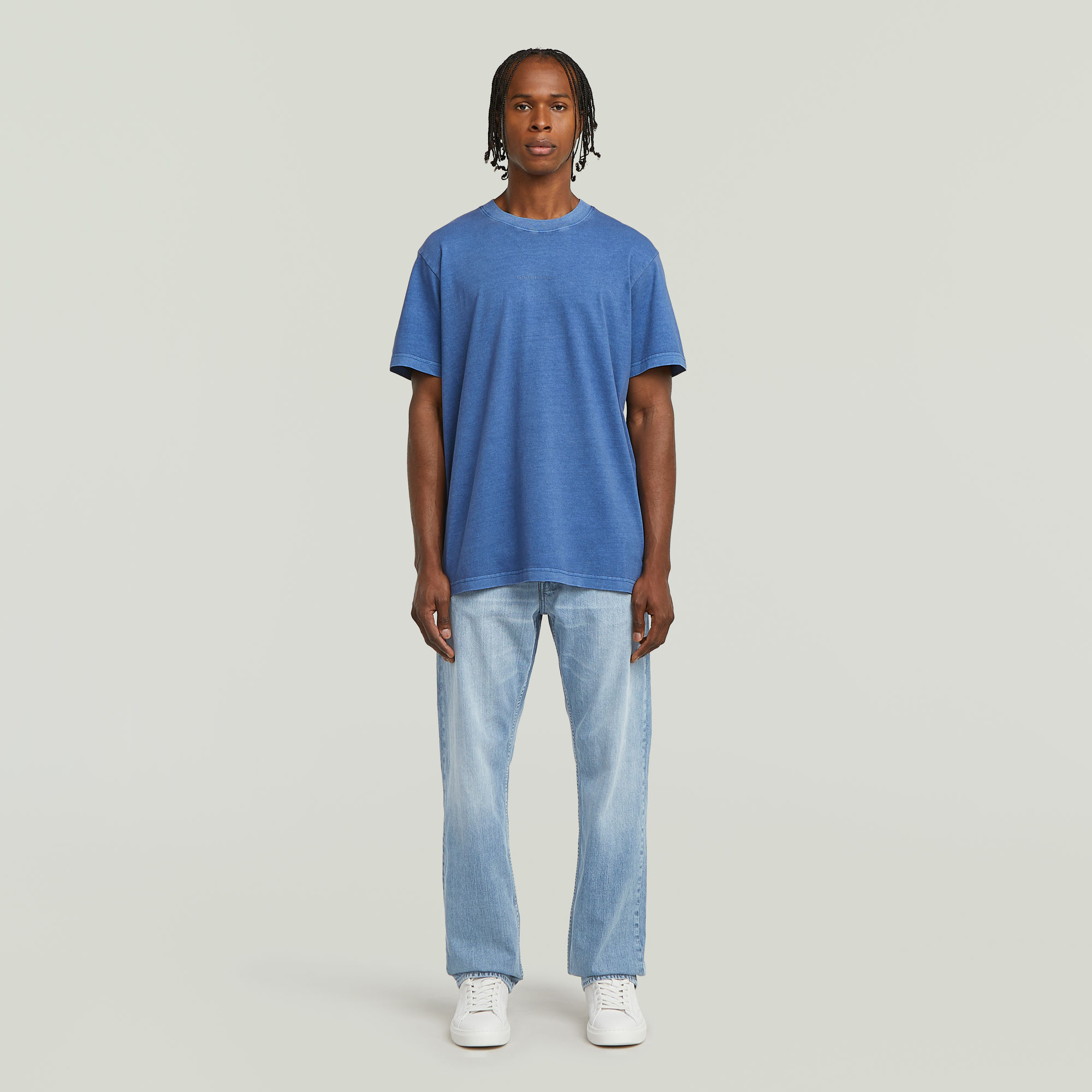 G-Star RAW Overdyed Center Chest Loose T-Shirt Midden blauw Heren