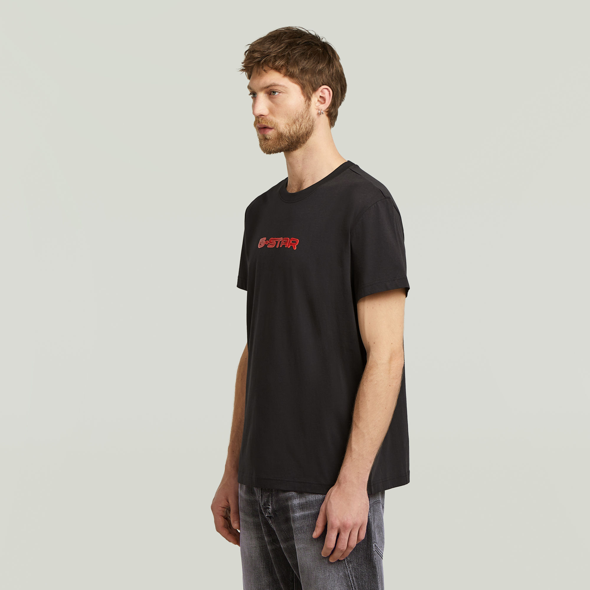G-Star RAW Gel Print T-shirt Zwart Heren
