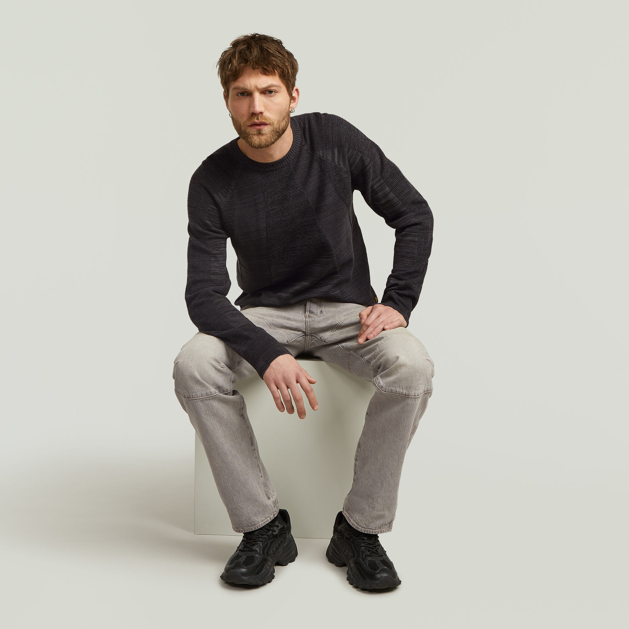 G-Star RAW 3D Biker Ribbed Gebreide Trui Meerkleurig Heren