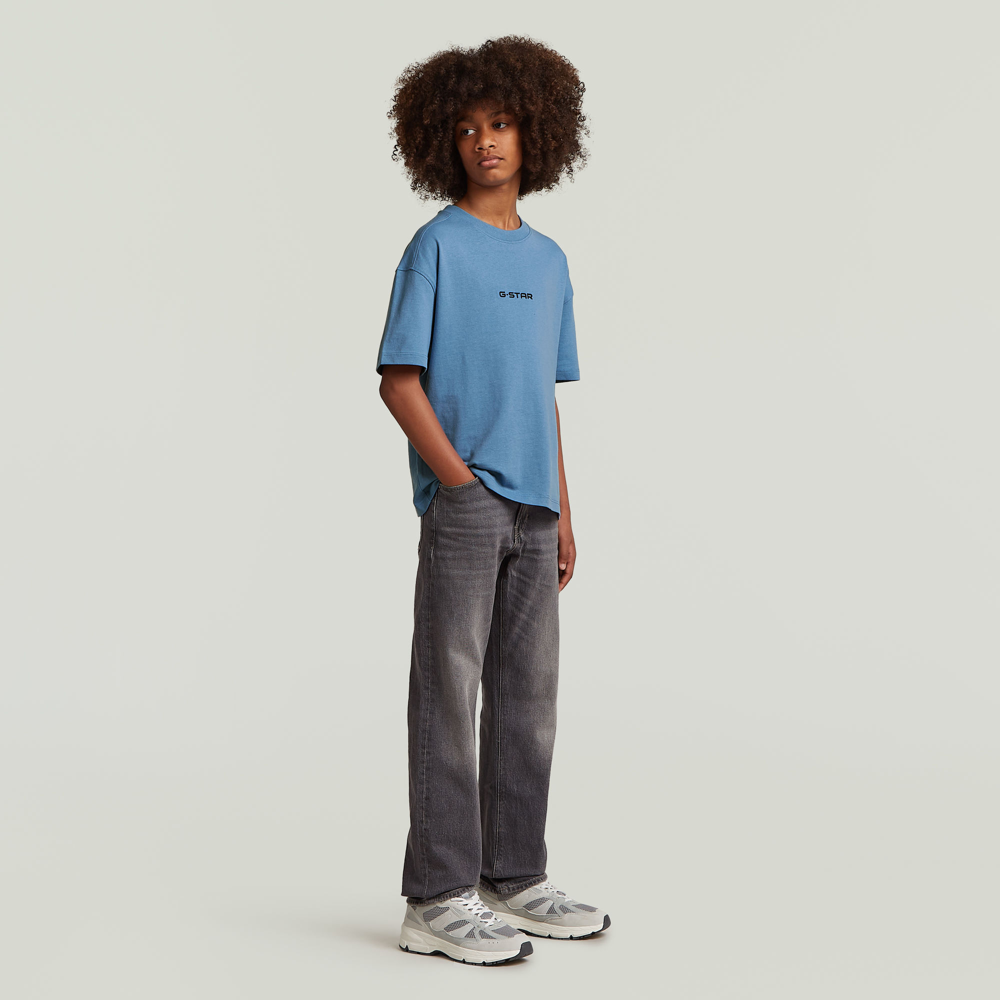 Thumbnail - Boys T-Shirt Boxy Utility - Mittelblau - jungen