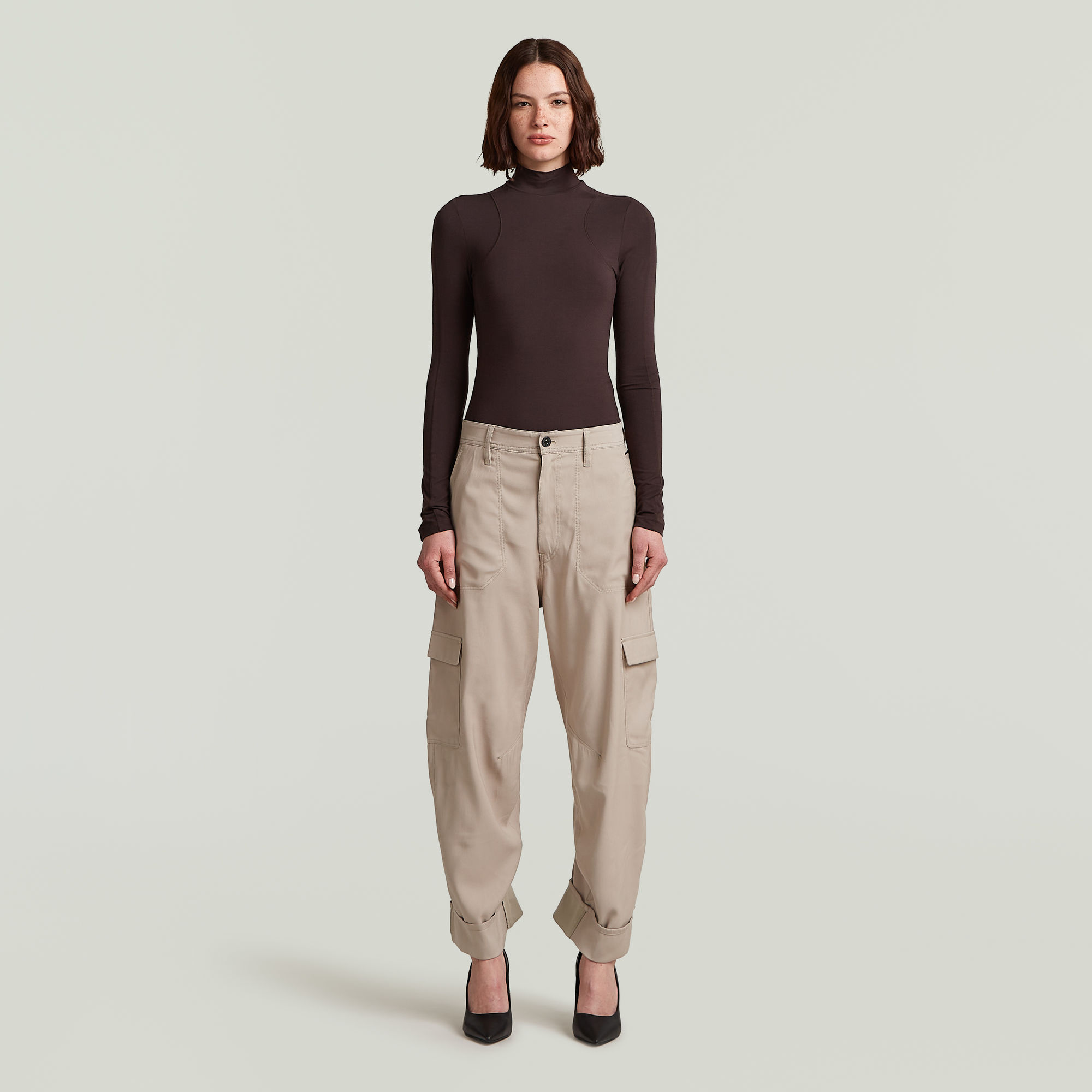 Thumbnail - Cargo 3D Boyfriend Hose - Beige - Damen