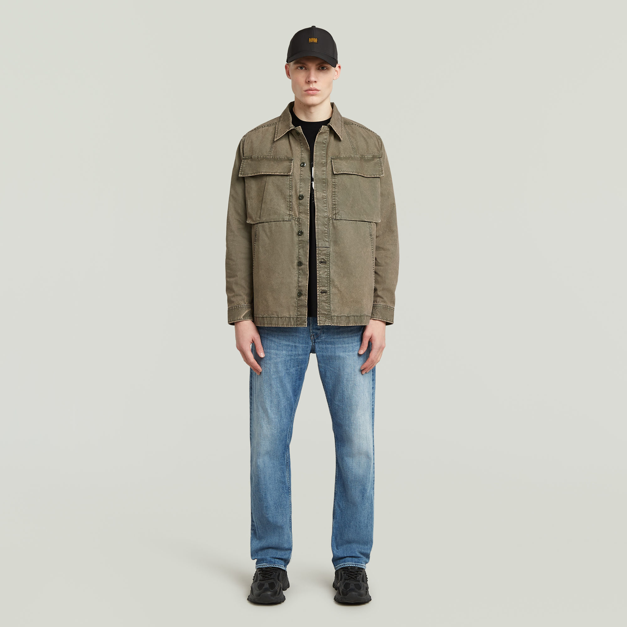 Thumbnail - Cargo Washed Overshirt - Braun - Herren