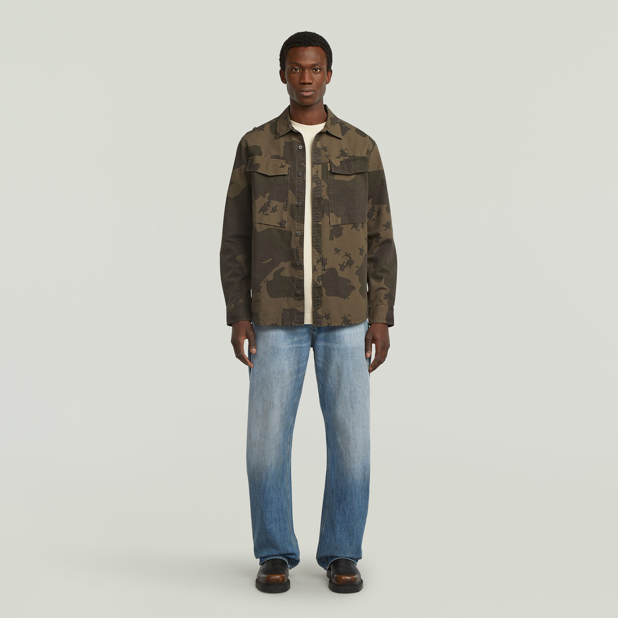 Thumbnail - Cargo Pocket Regular Shirt - Mehrfarbig - Herren