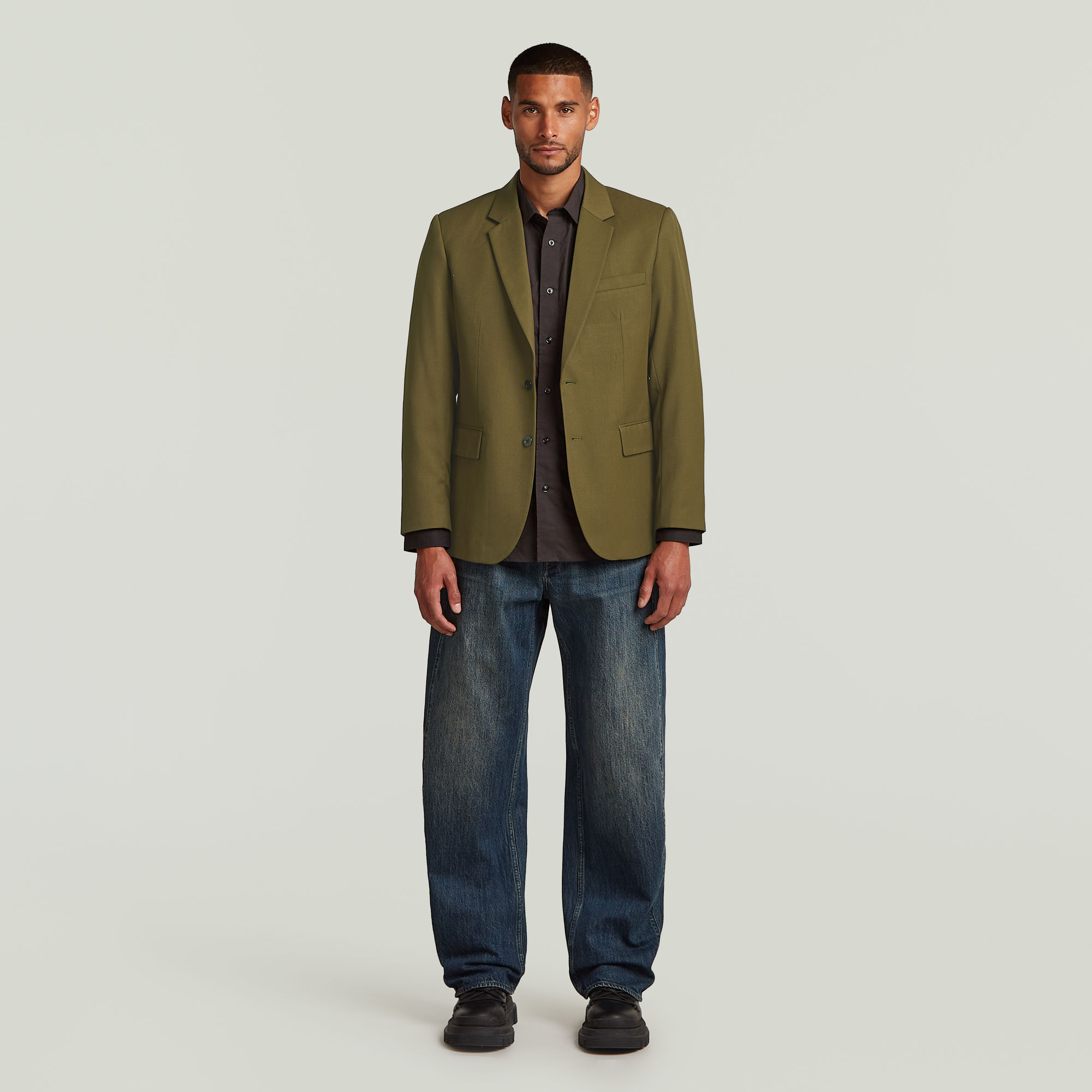 Thumbnail - Einreihiger Blazer - Grün - Herren