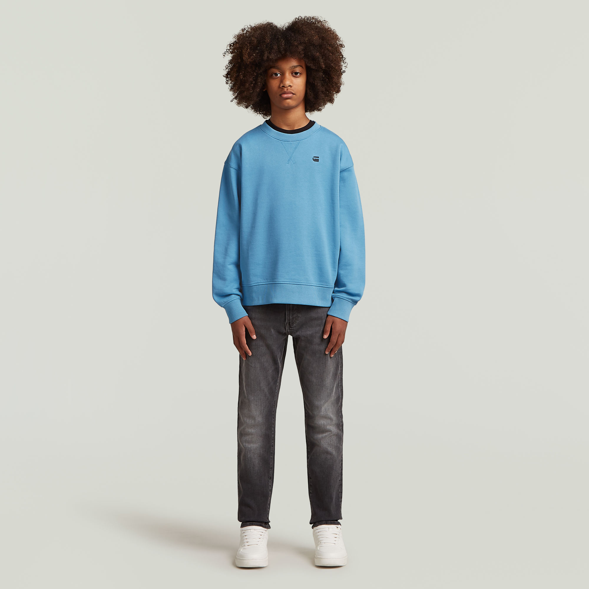 Thumbnail - Boys Sweater Loose - Mittelblau - jungen