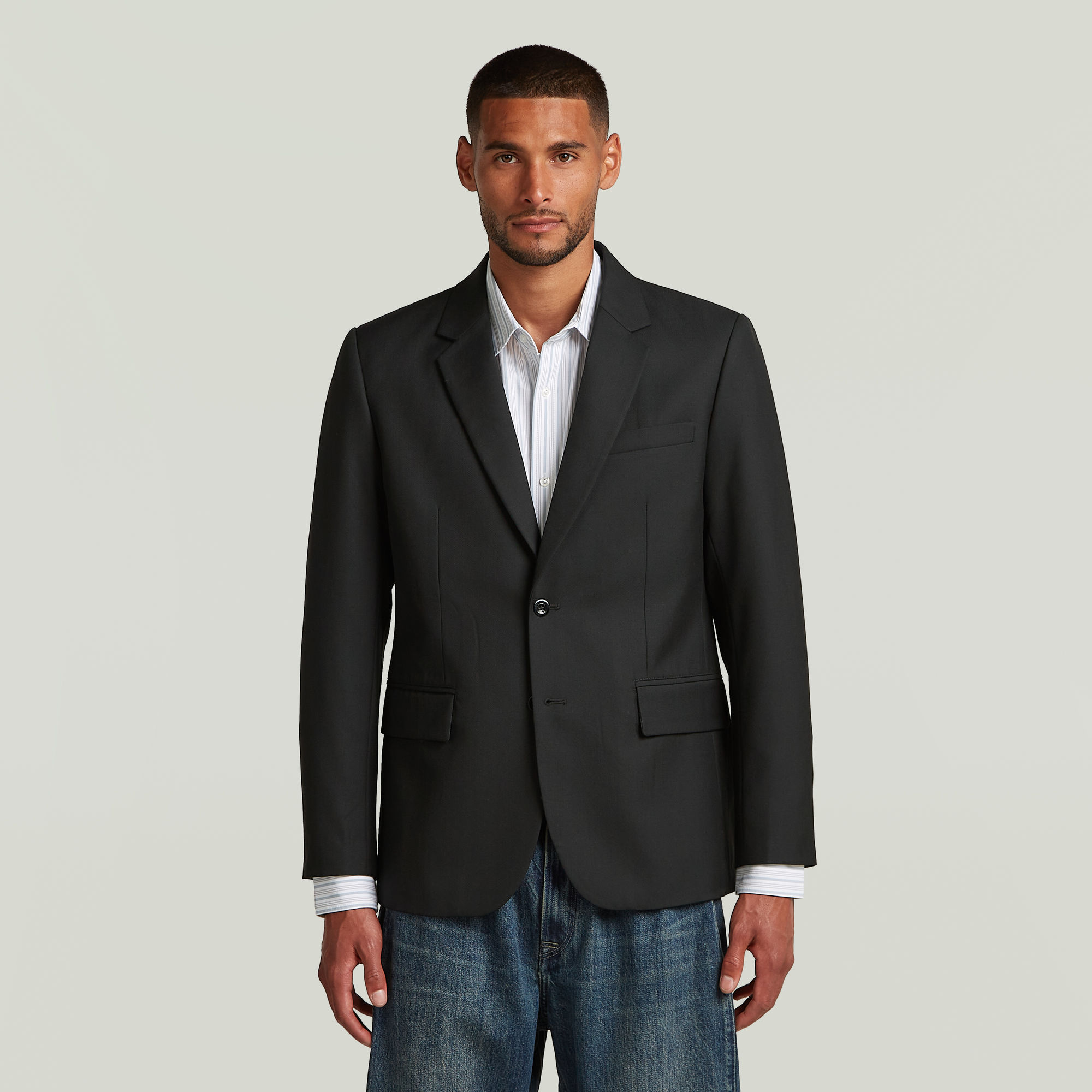 

Single Breasted Blazer - Black - Men