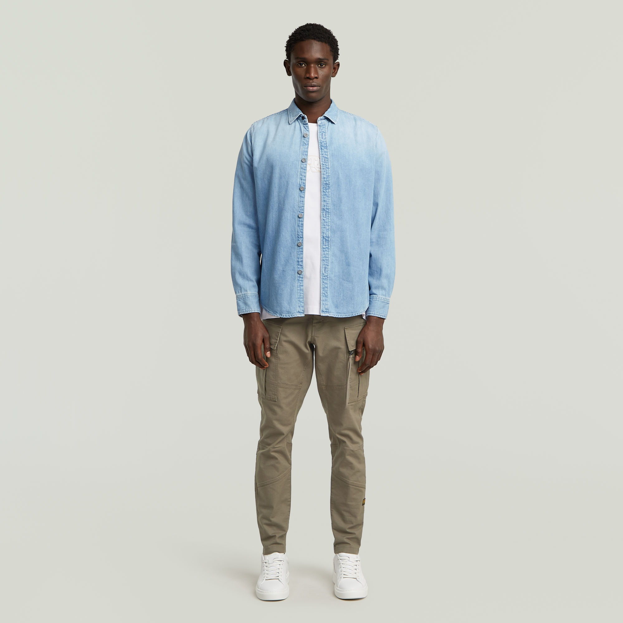 G-Star RAW Clean Slim Overhemd Lichtblauw Heren