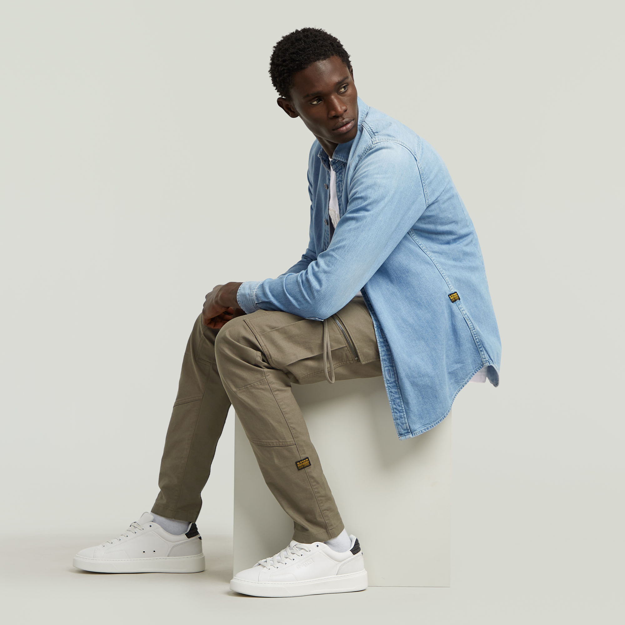 G-Star RAW Clean Slim Overhemd Lichtblauw Heren
