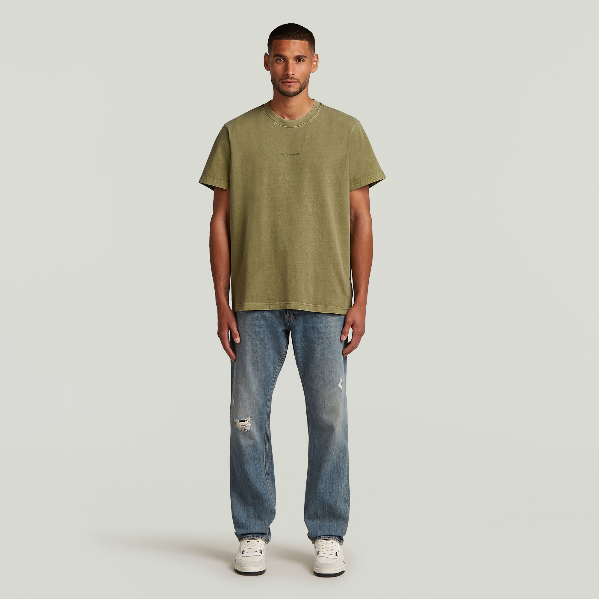 G-Star RAW Overdyed Center Chest T-shirt Groen Heren