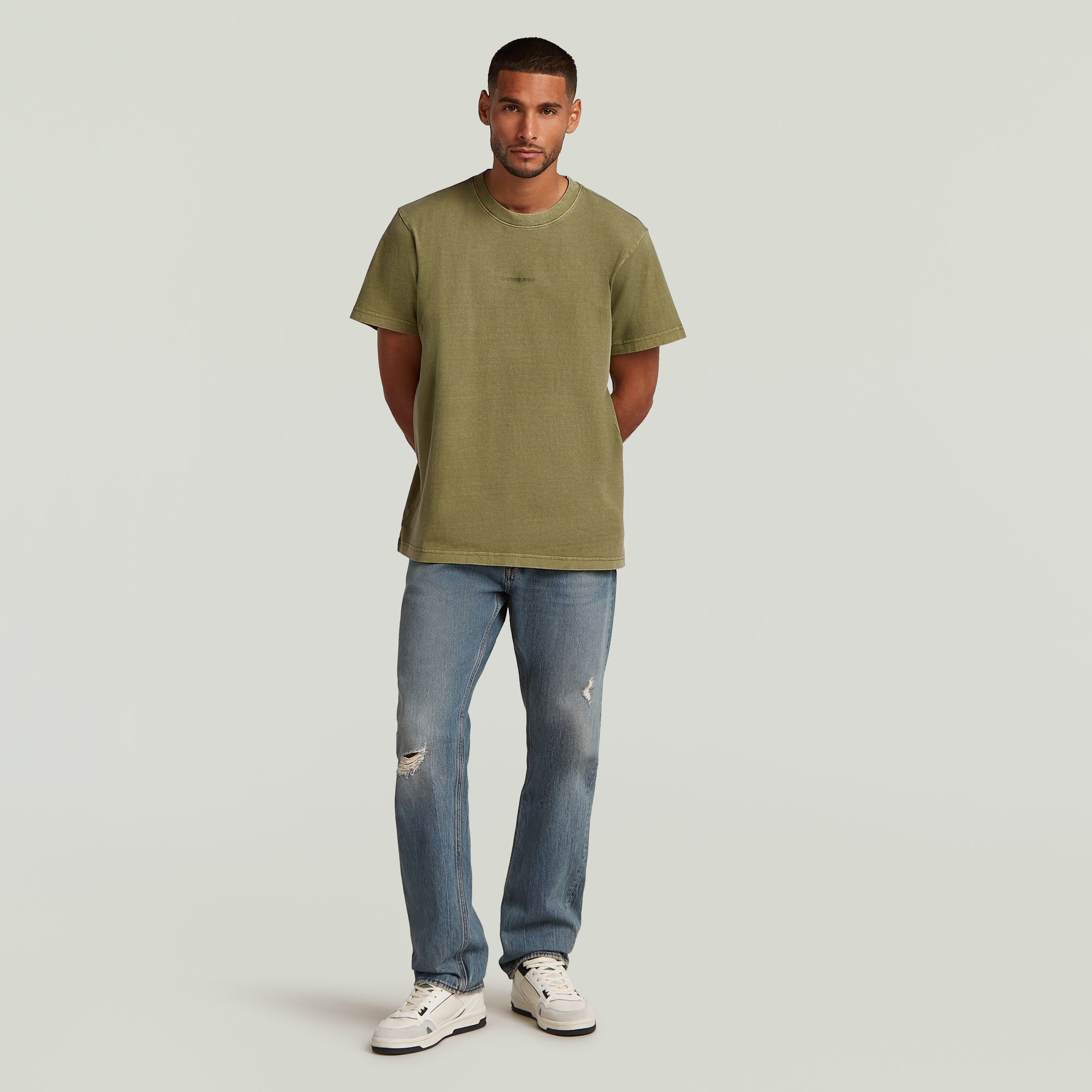 G-Star RAW Overdyed Center Chest T-shirt Groen Heren