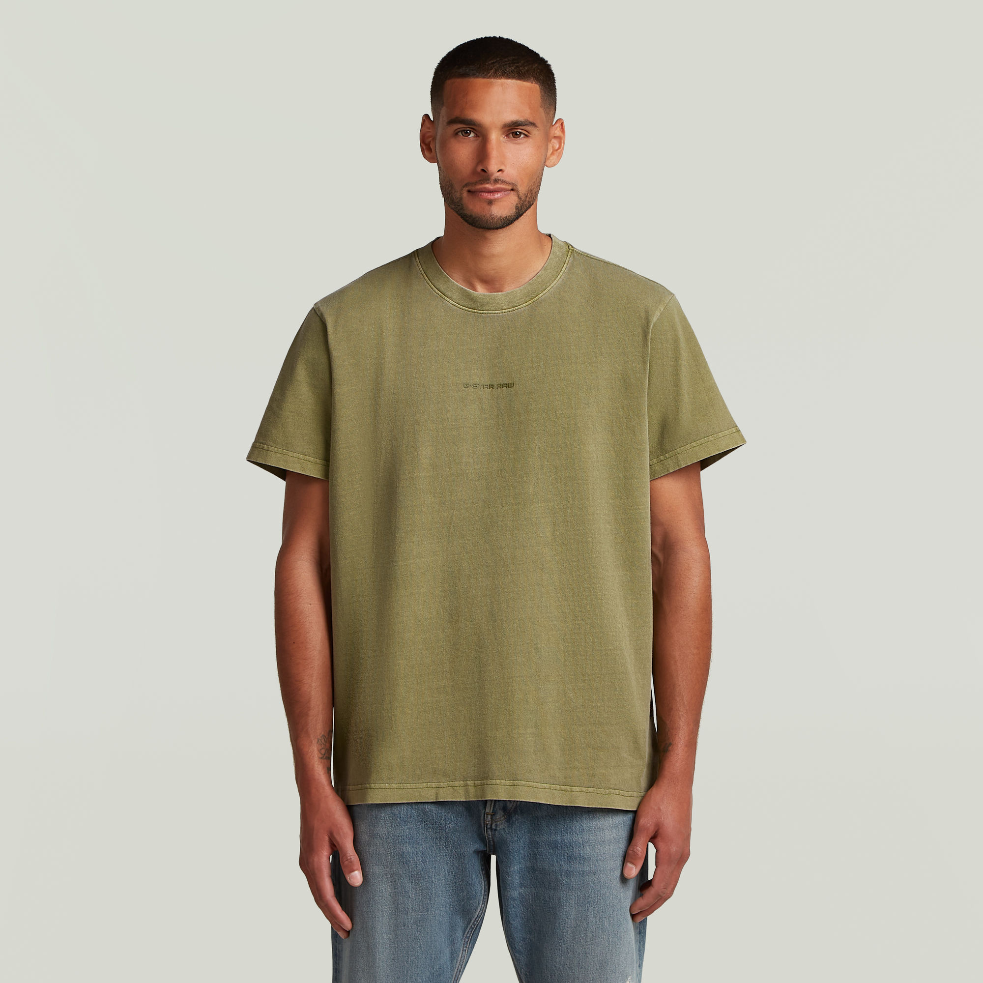 

Overdyed Center Chest T-Shirt - Green - Men