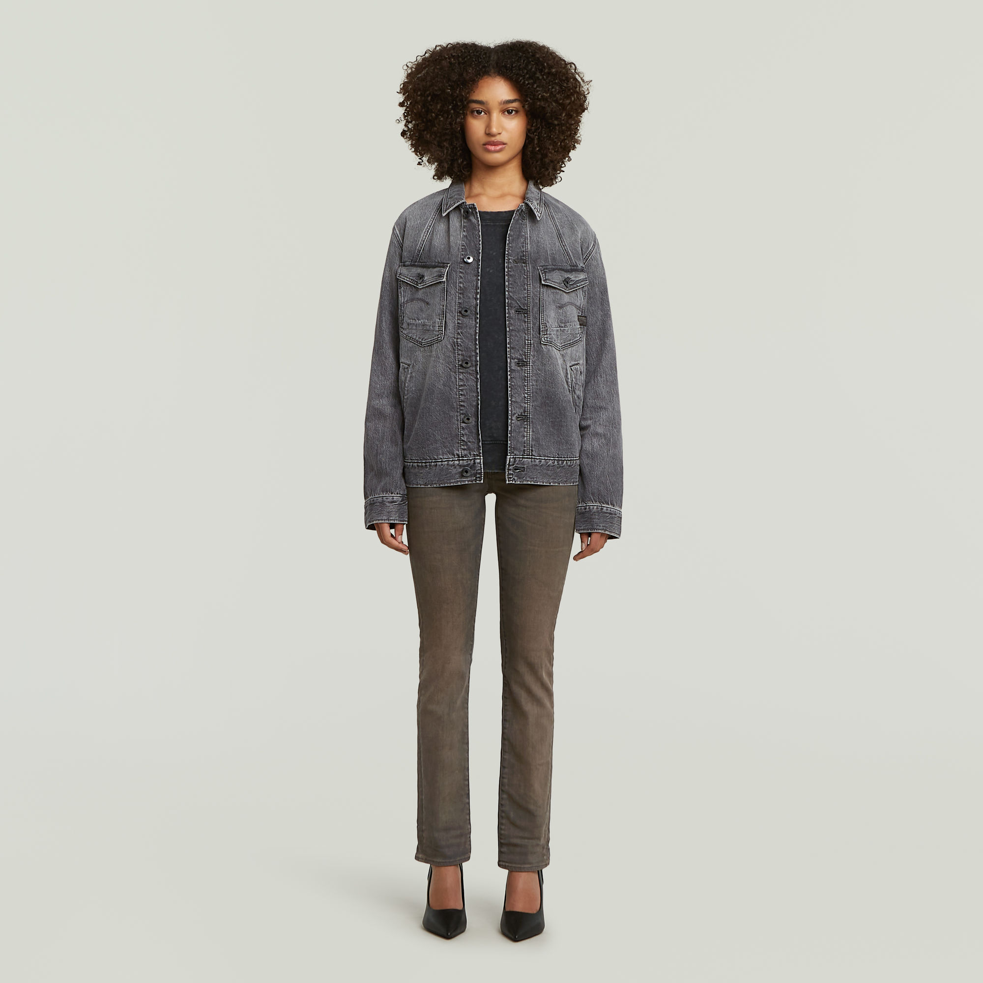 Thumbnail - 3D A-Line Sweater - Schwarz - Damen