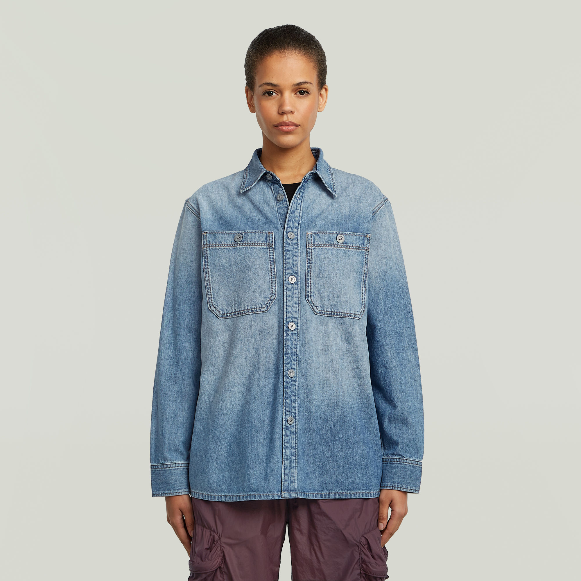 G-Star RAW Regular 2-Pocket Overhemd - Lichtblauw - Dames
