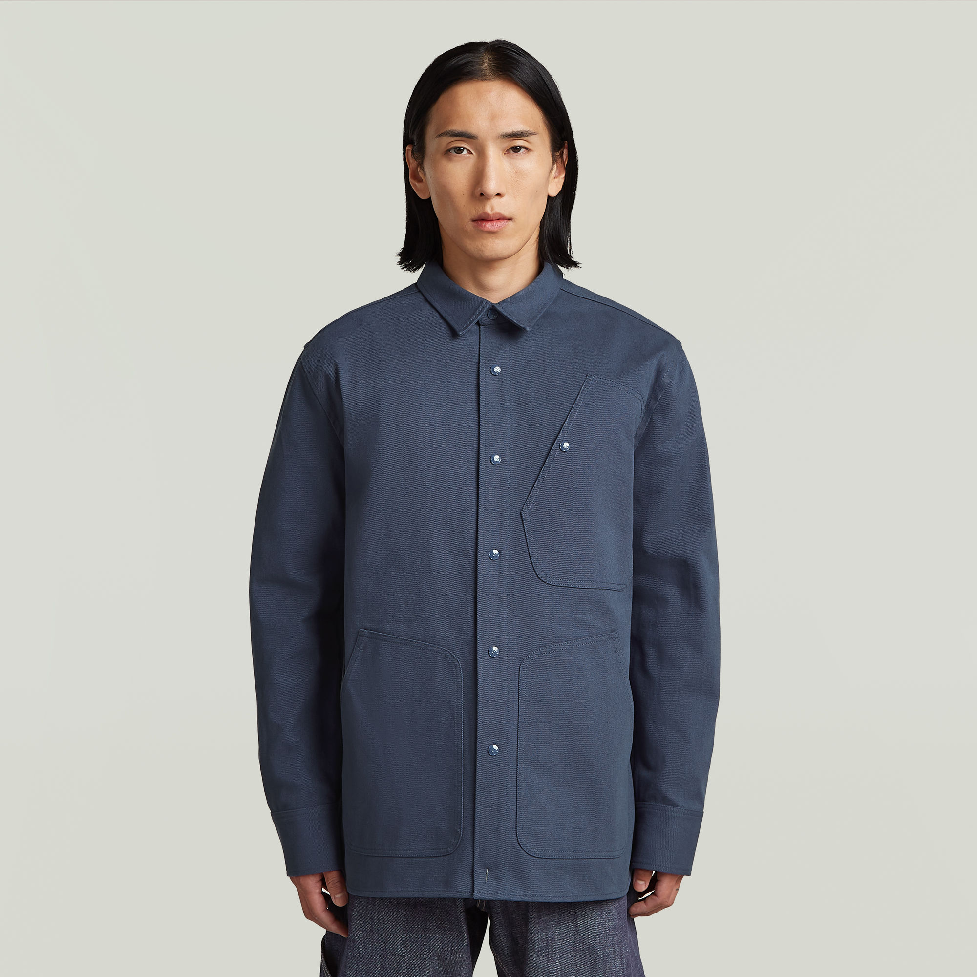 

MN Twill Slim Overshirt - Dark blue - Men