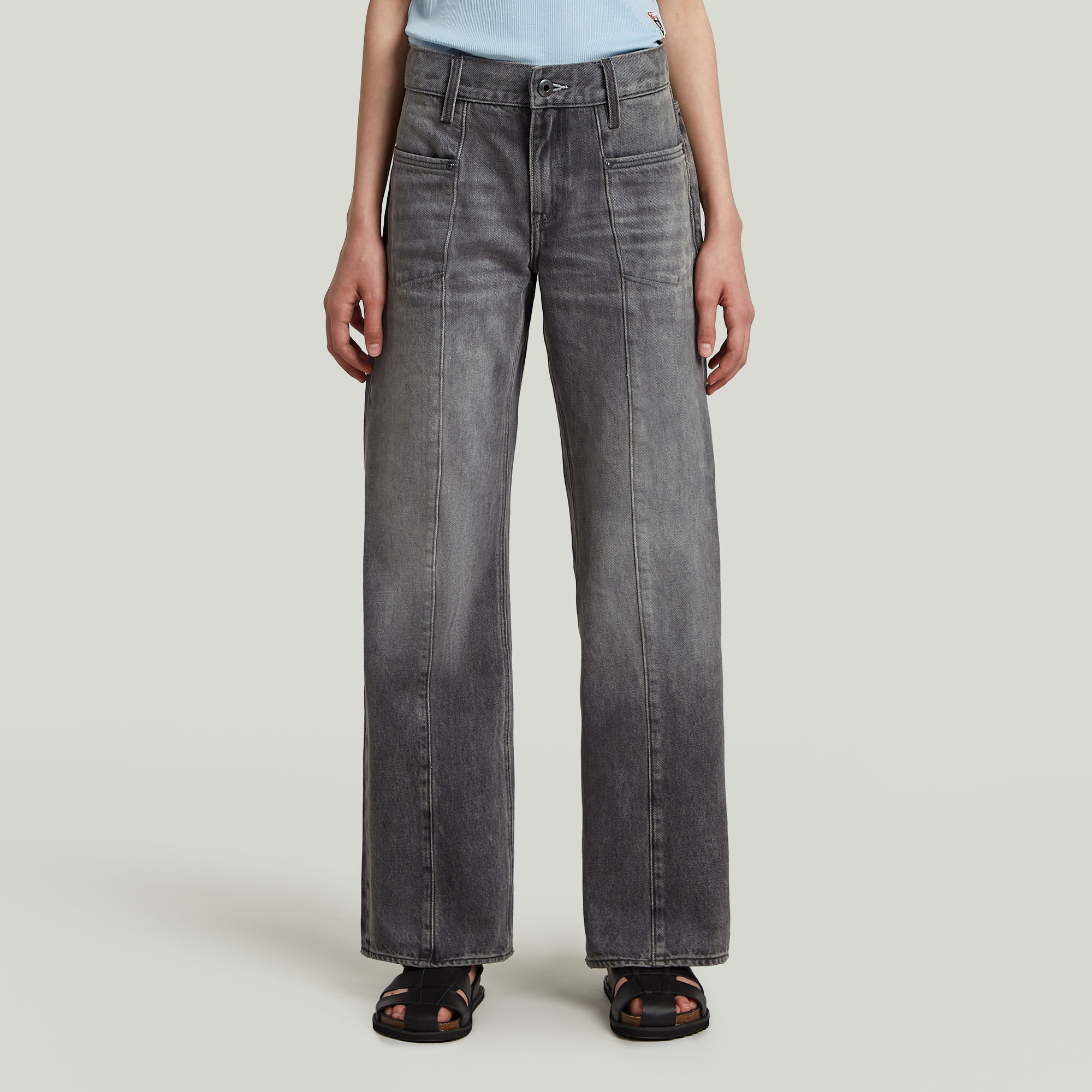 

Girls Judee Loose Utility Jeans - Grey - girls