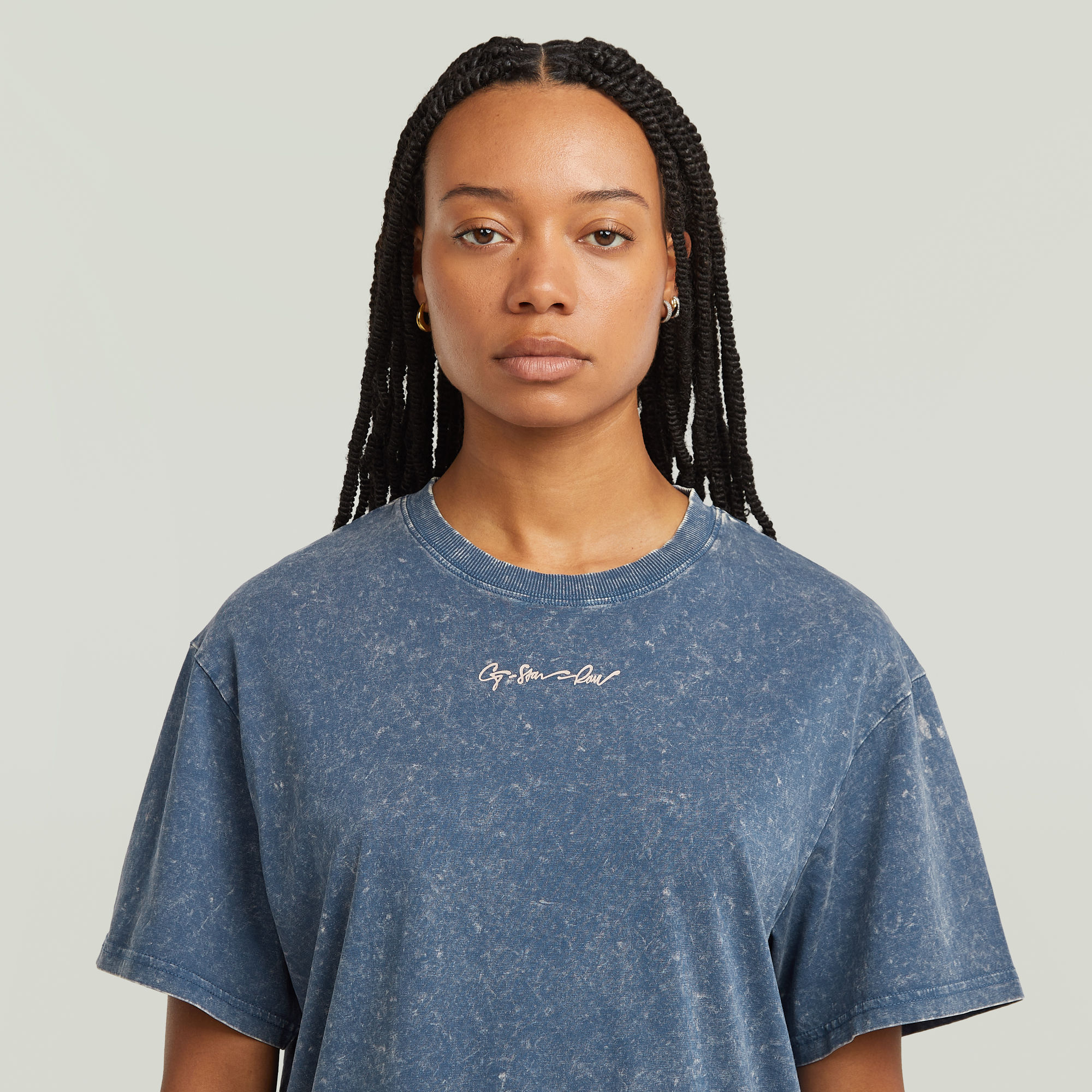 G-Star RAW Washed G-Script T-shirt Midden blauw Dames